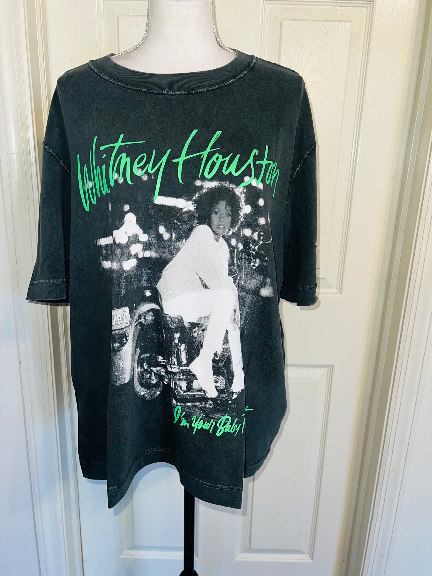 Whitney Houston Double Sided Oversized Distressed Tee