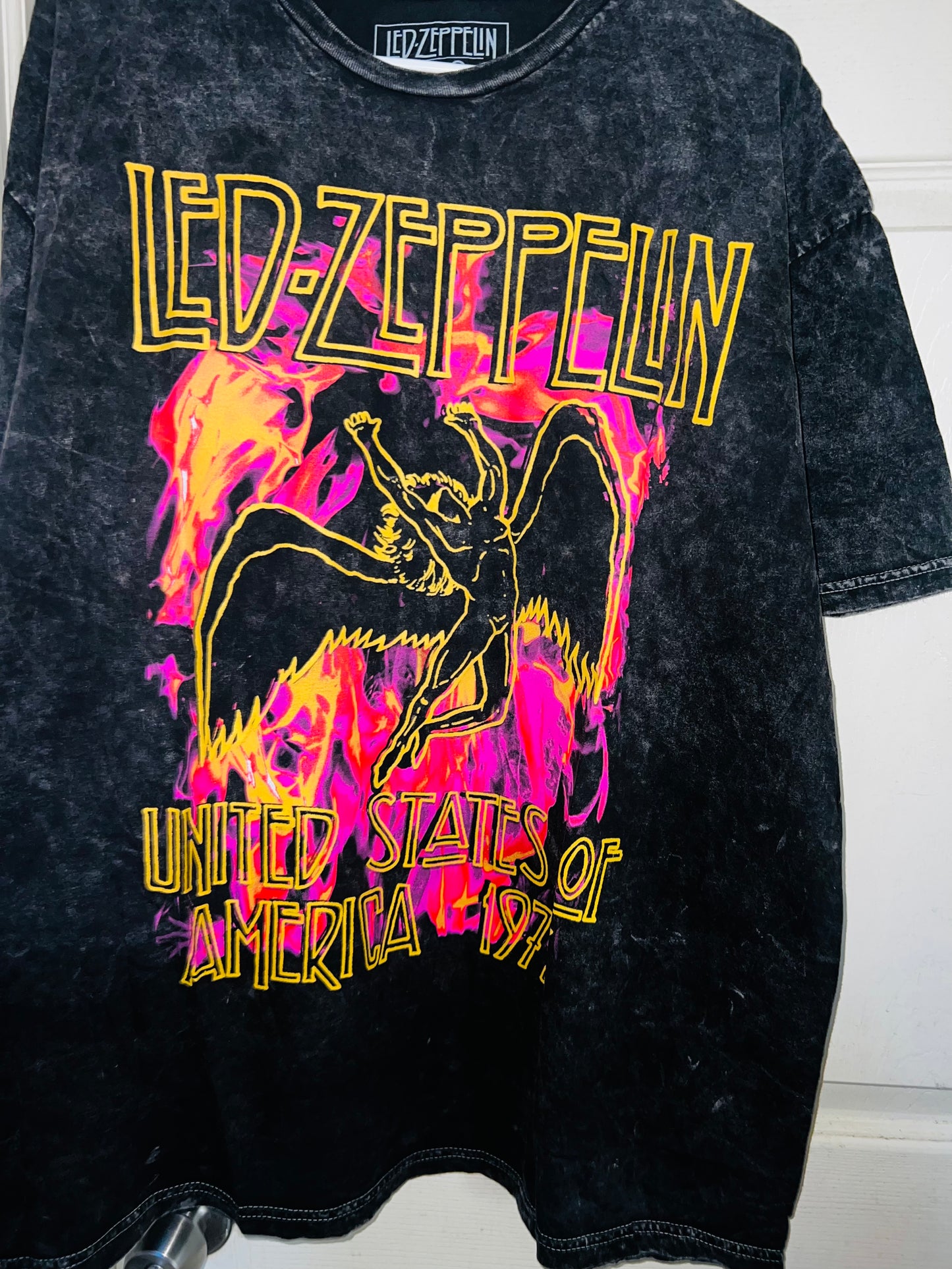 Led Zeppelin Mineral Wash Oversized Distressed Tee