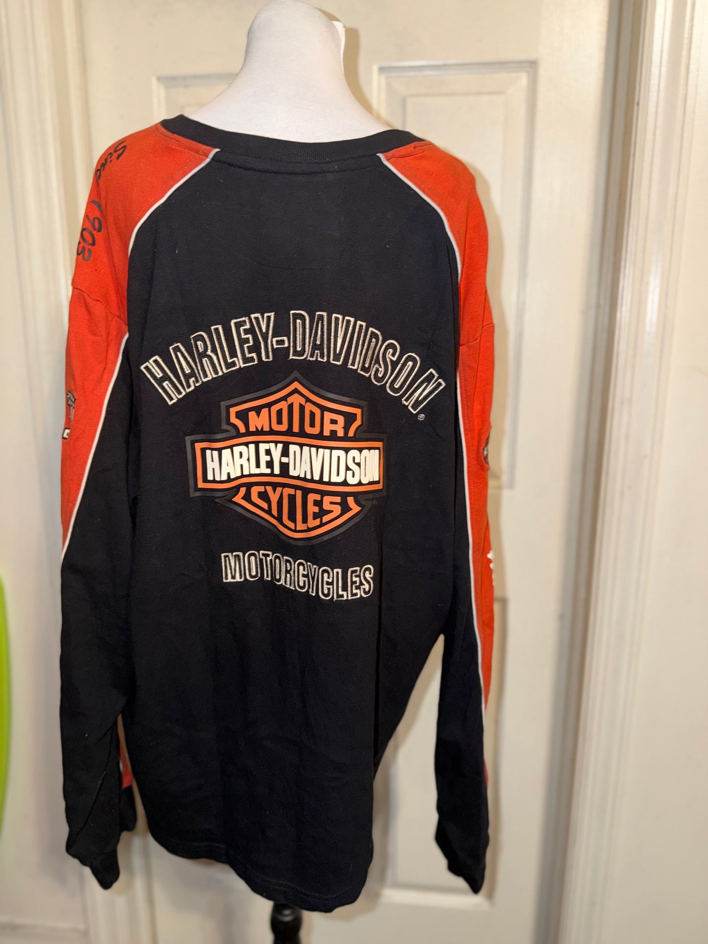 Harley Davidson Double Sided Oversized Distressed Vintage Jersey Sweatshirt