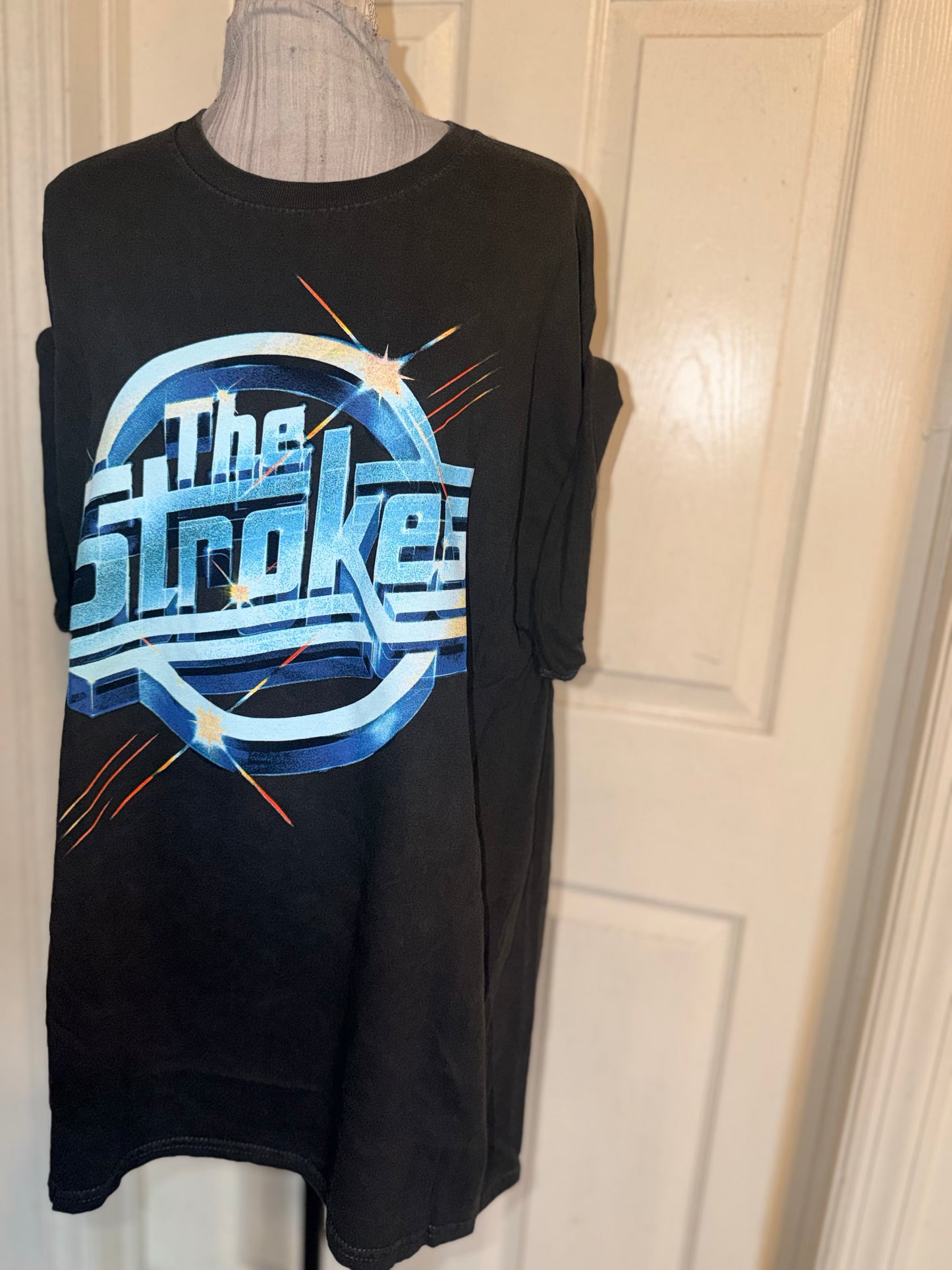 The Strokes Double Sided Oversized Distressed Tee