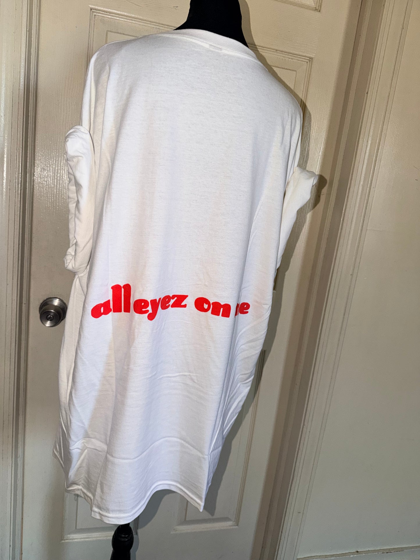 Tupac Double Sided Oversized Distressed Tee