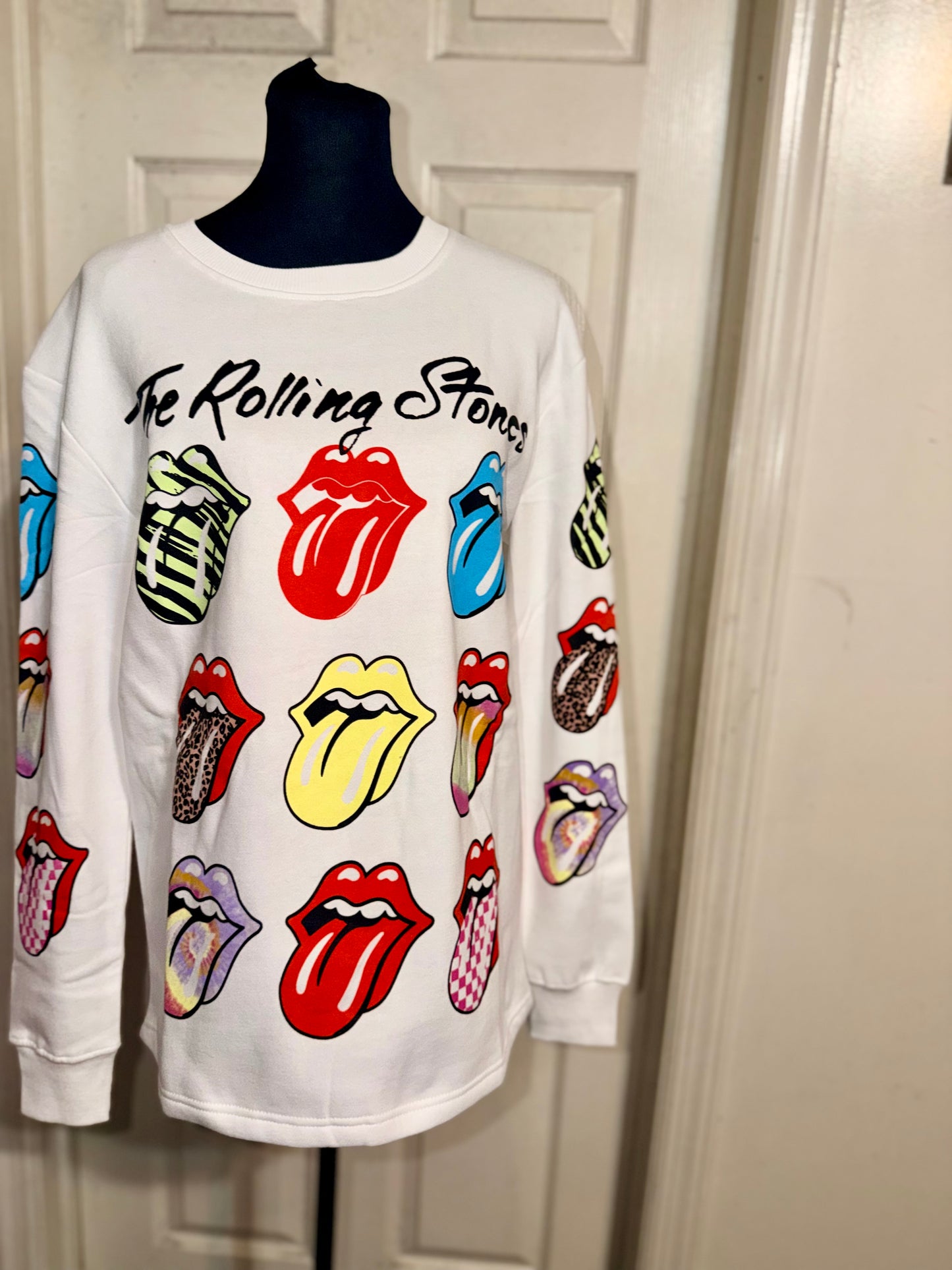 The Rolling Stones Oversized Distressed Sweatshirt