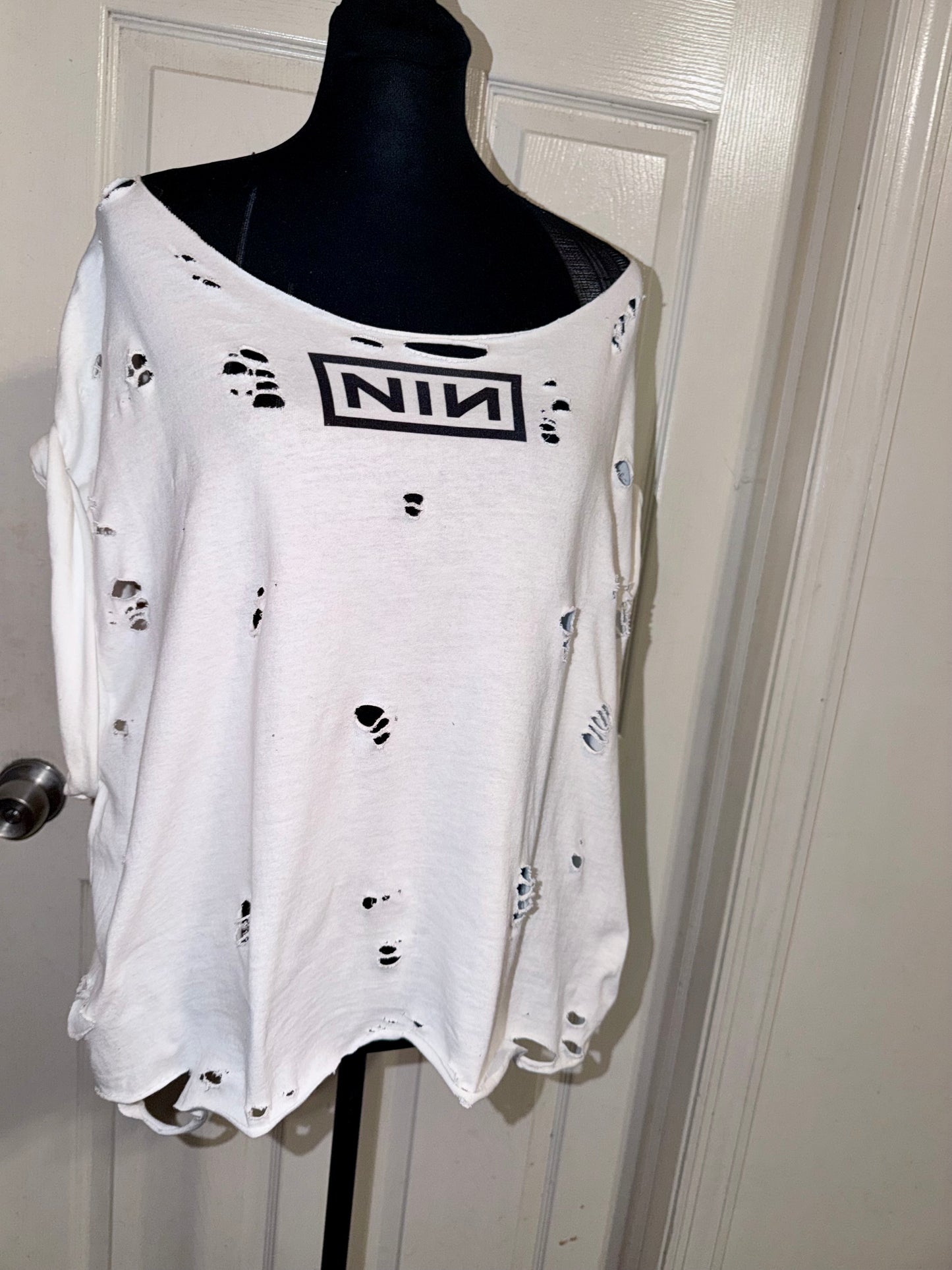 Nine Inch Nails Double Sided Oversized Distressed Tee