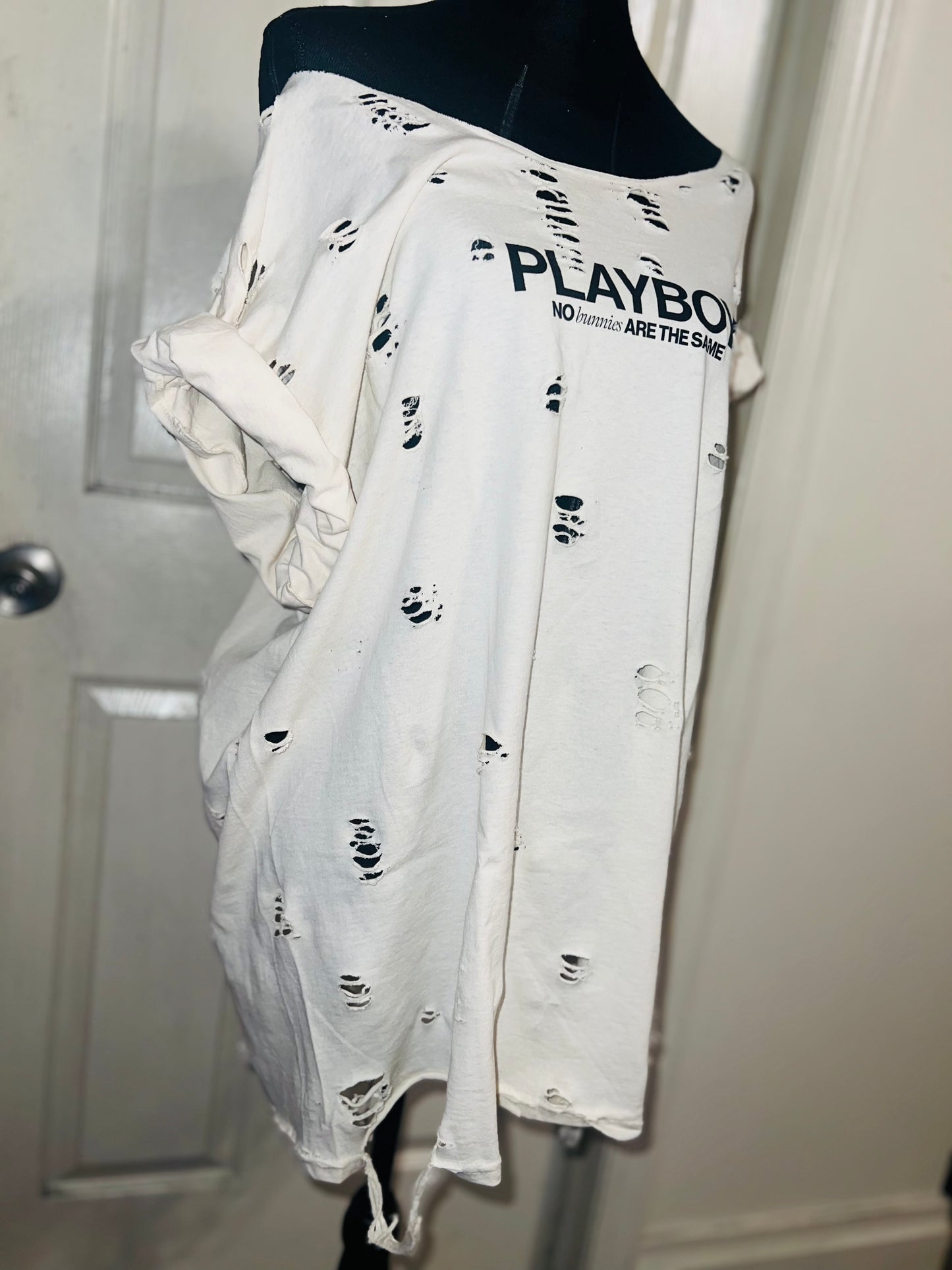 Playboy Double Sided Oversized Distressed Tee