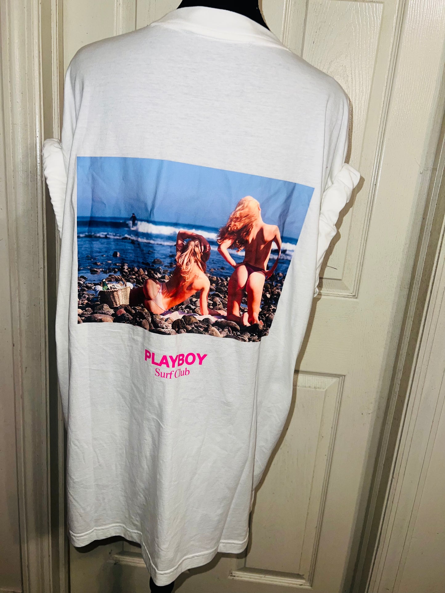 Playboy Surf Club Double Sided Oversized Distressed Tee
