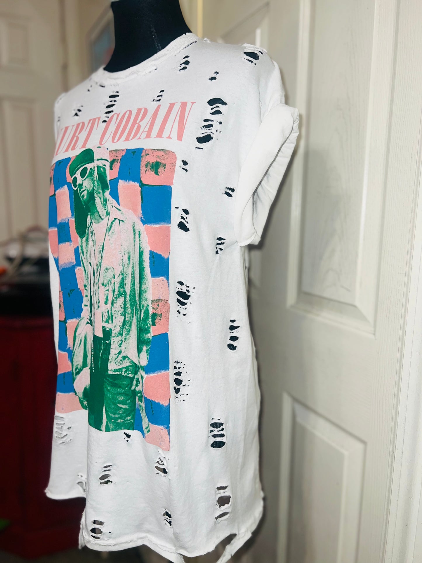 Kurt Cobain Oversized Distressed Tee