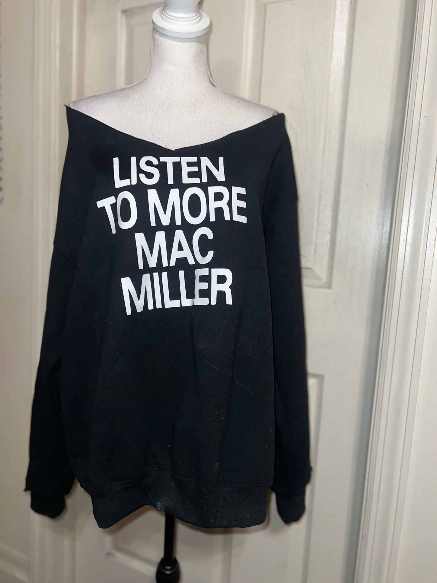 Mac Miller Oversized Distressed Sweatshirt