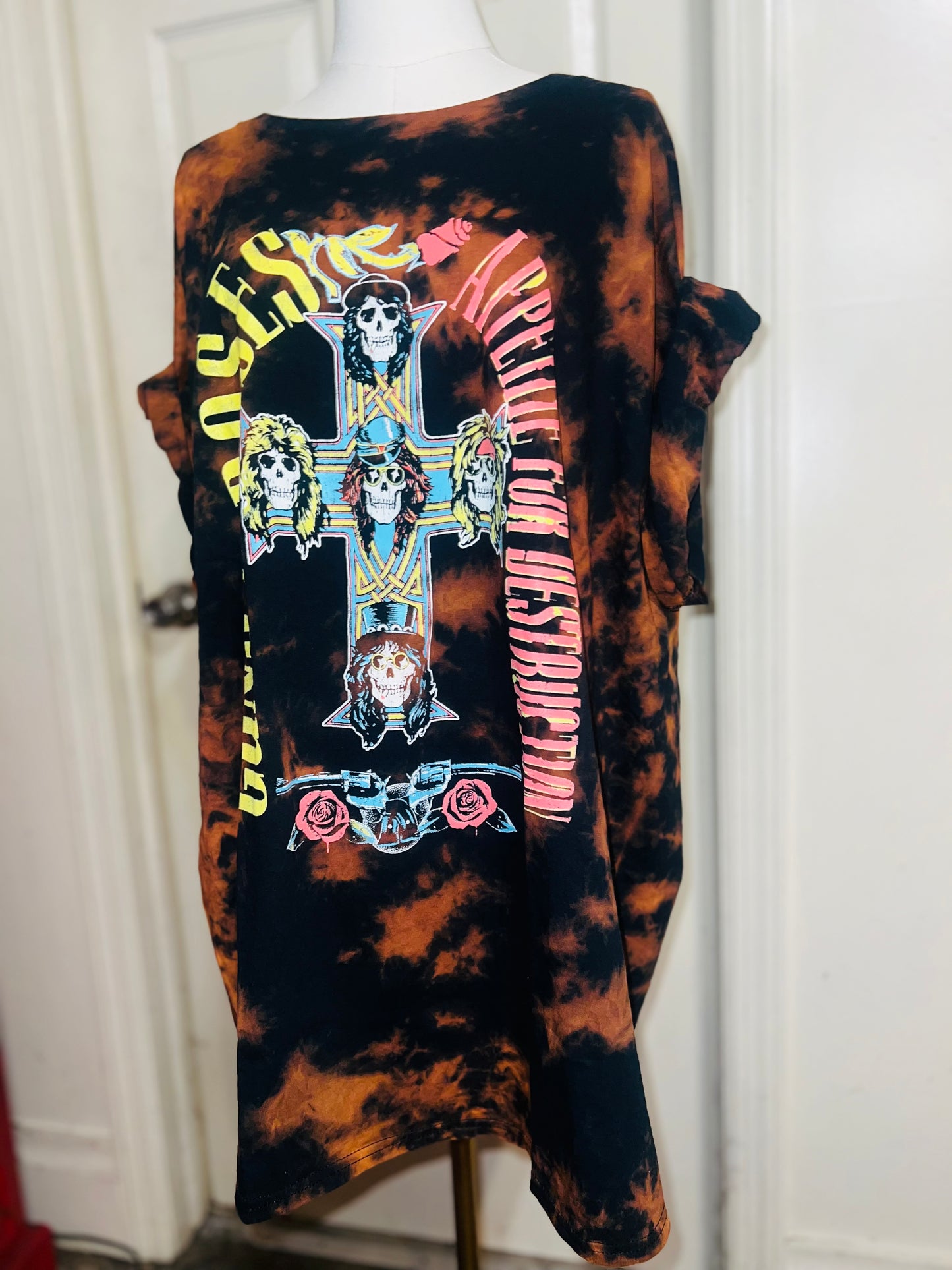 Guns N’ Roses Bleached Oversized Distressed Tee/Dress