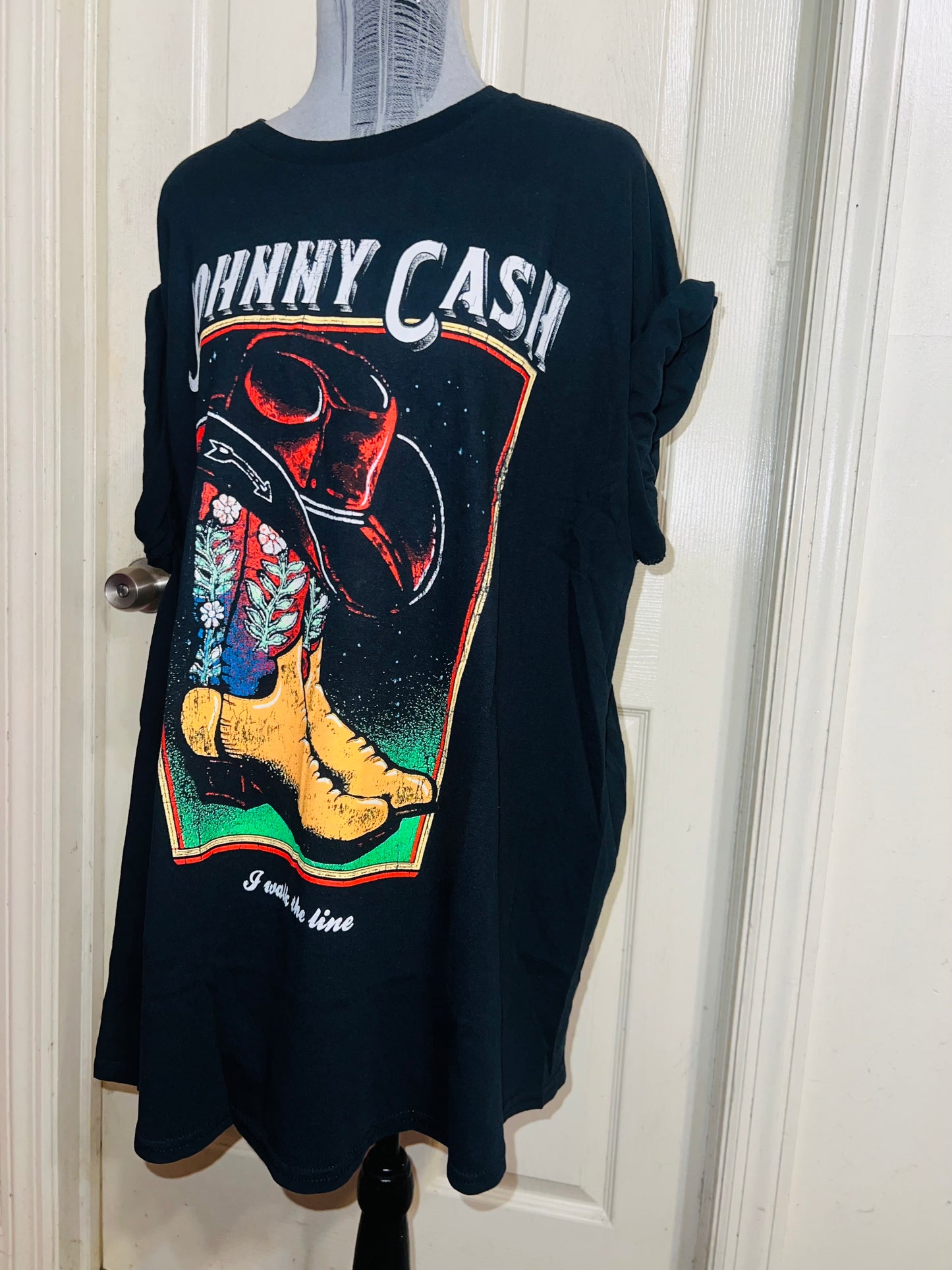 Johnny Cash Oversized Distressed Tee