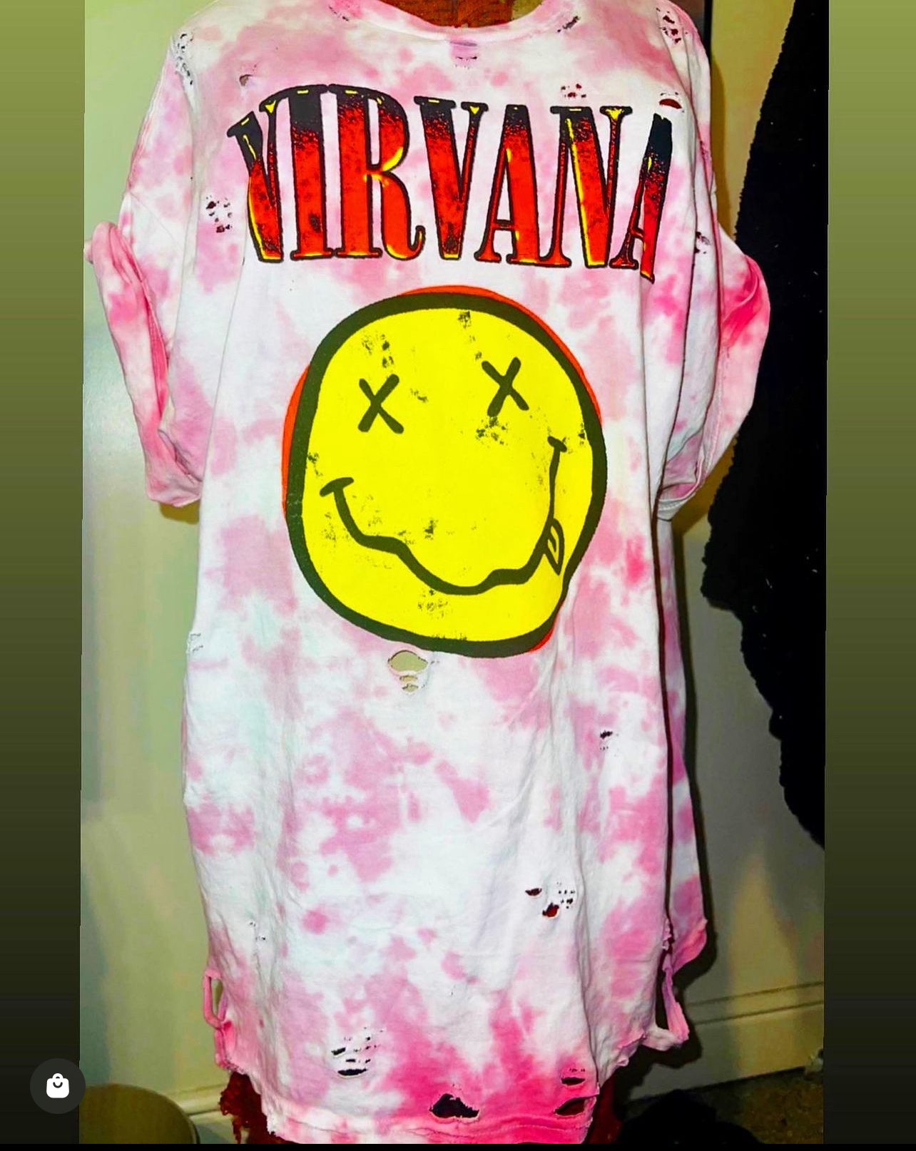 Nirvana Tie Dye Oversized Distressed Tee