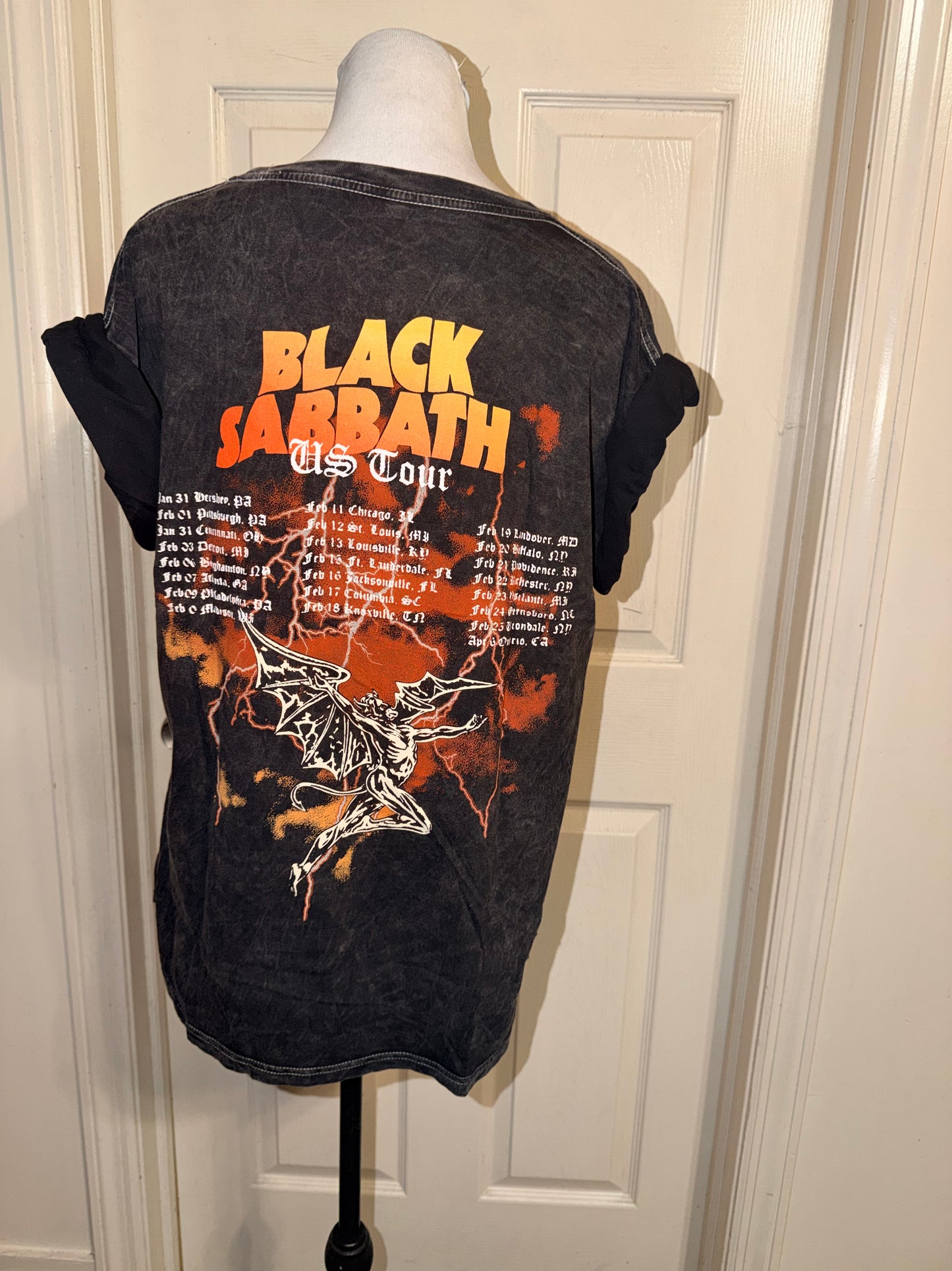 Black Sabbath Double Sided Oversized Distressed Tee