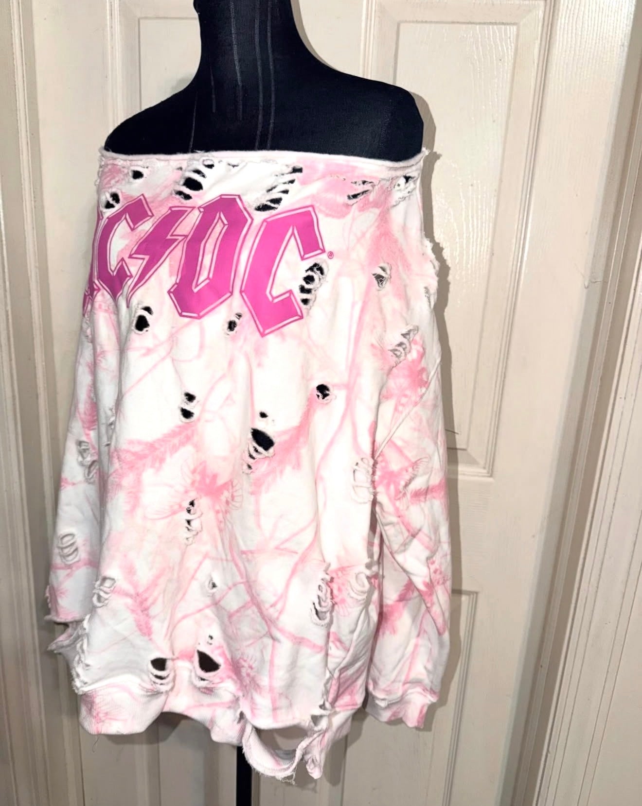 AC/DC OFTS Oversized Distressed Sweatshirt