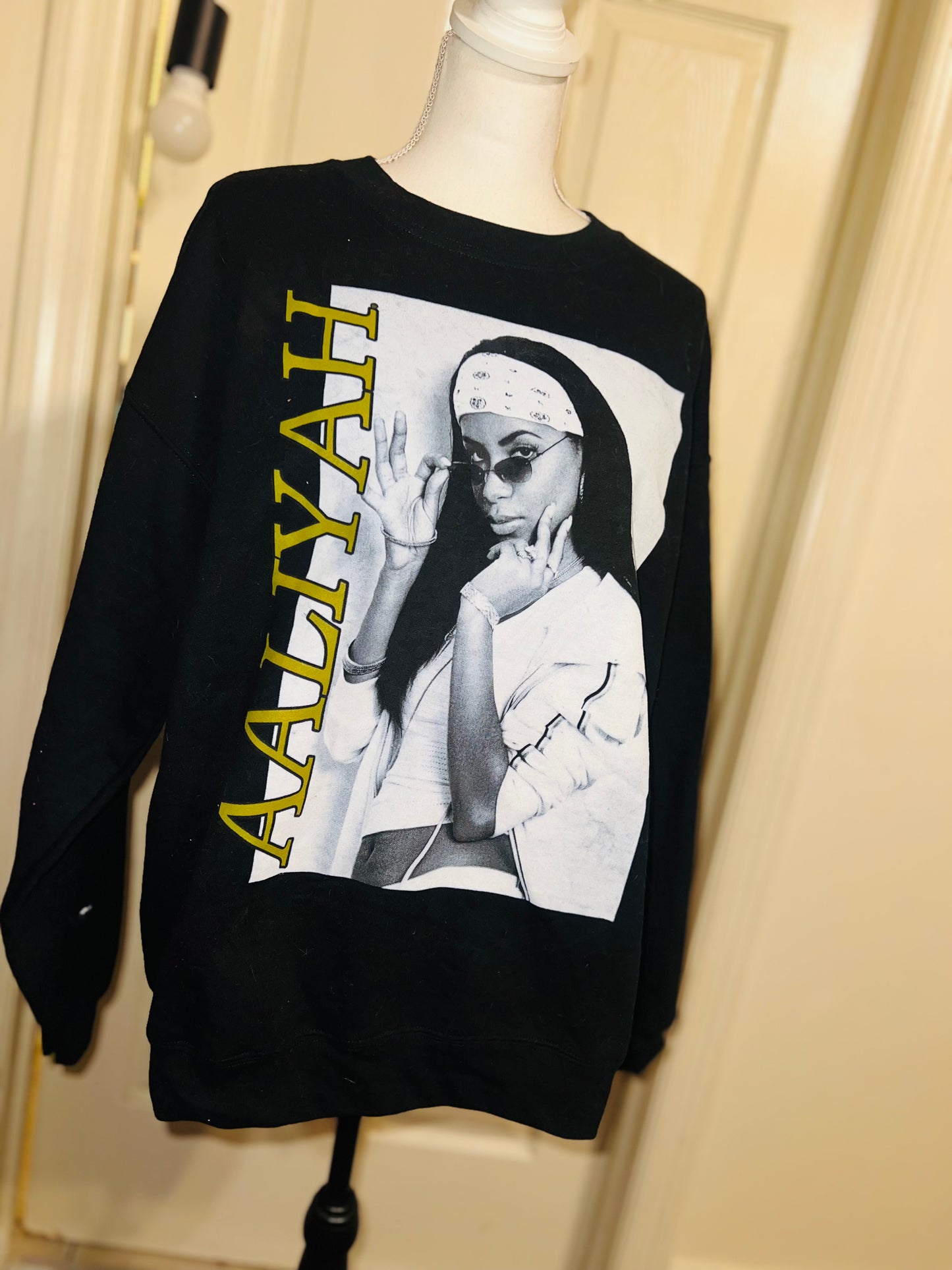 Aaliyah Oversized Distressed Sweatshirt