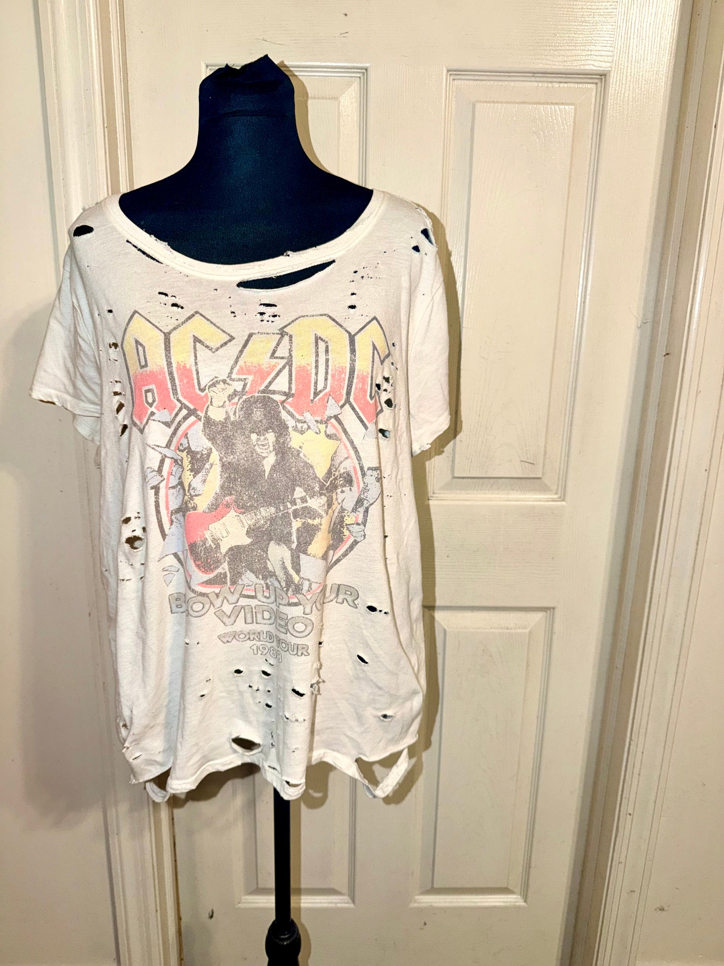 AC/DC Oversized Distressed Tee (as is)