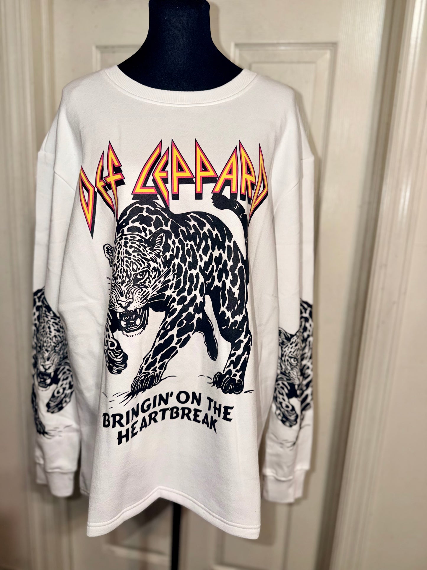 Def Leppard Oversized Distressed Sweatshirt