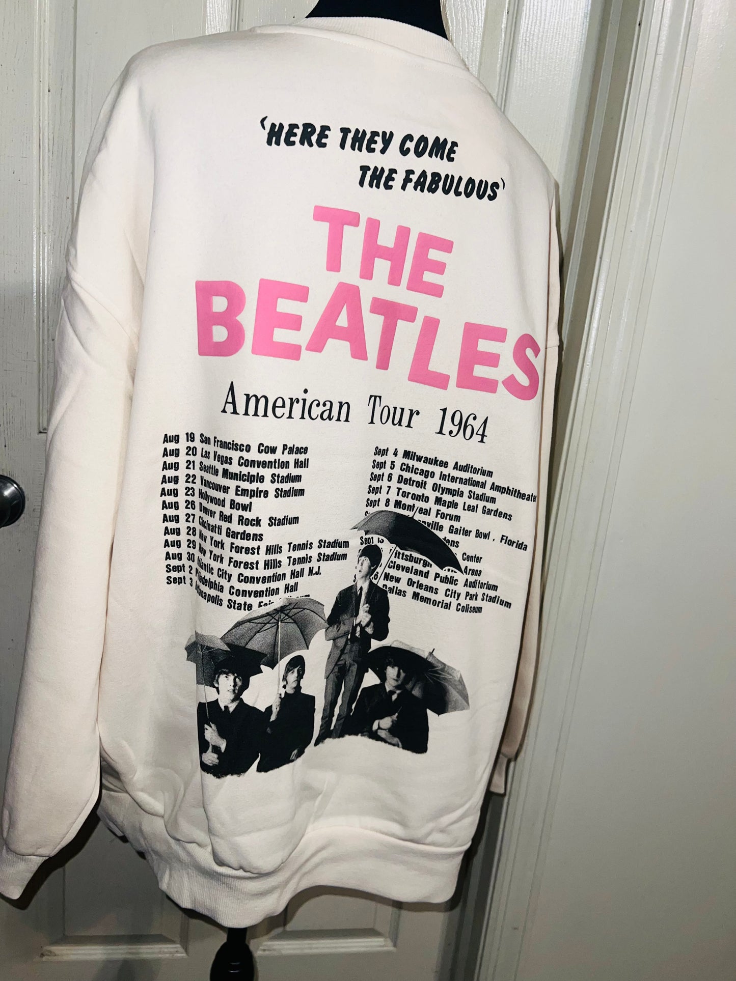 The Beatles Double Sided Oversized Distressed Tee