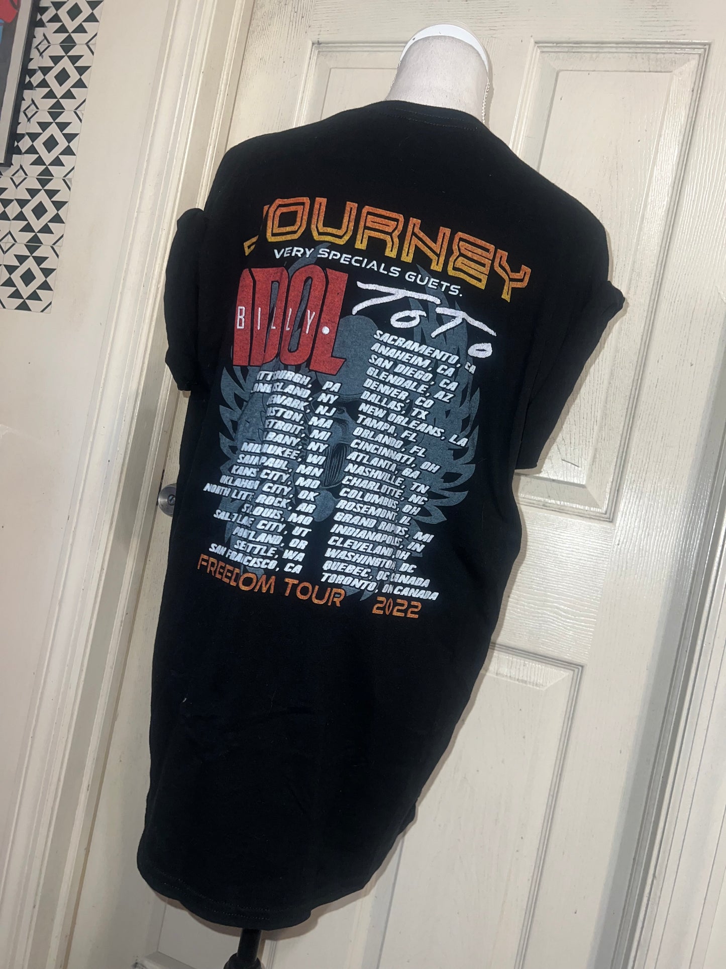 Journey (ft. Toto & Billy Idol) Oversized Distressed Tee