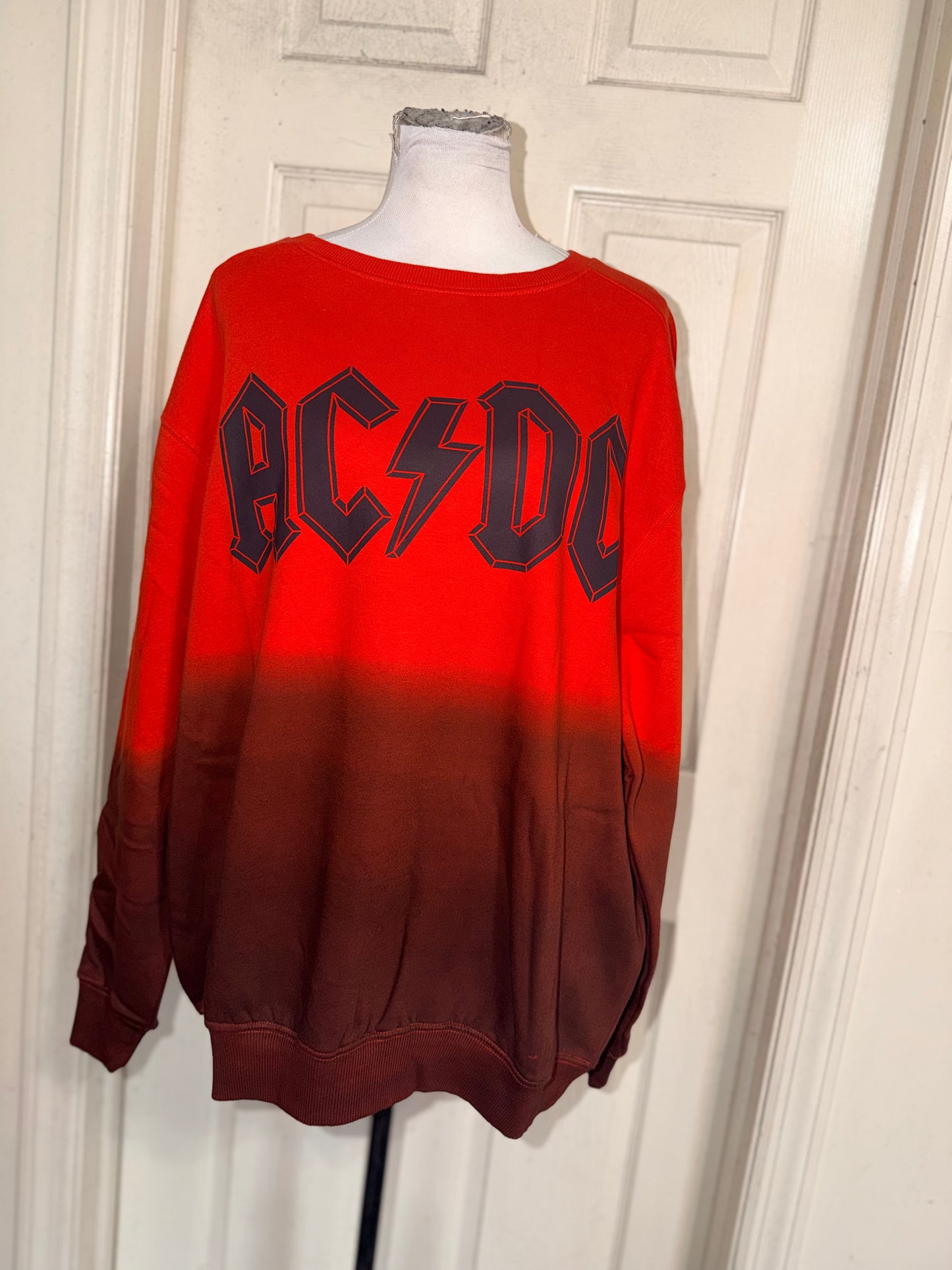 AC/DC Oversized Distressed Sweatshirt