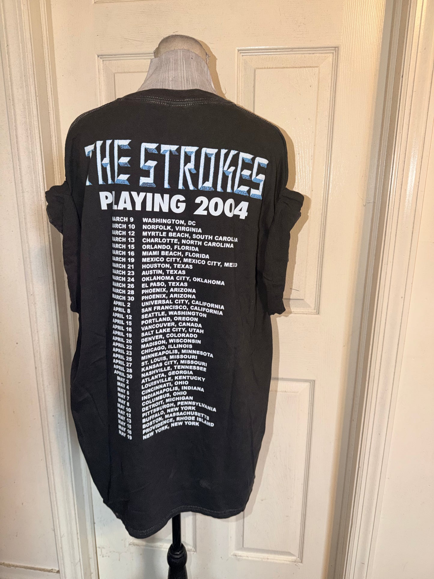 The Strokes Double Sided Oversized Distressed Tee