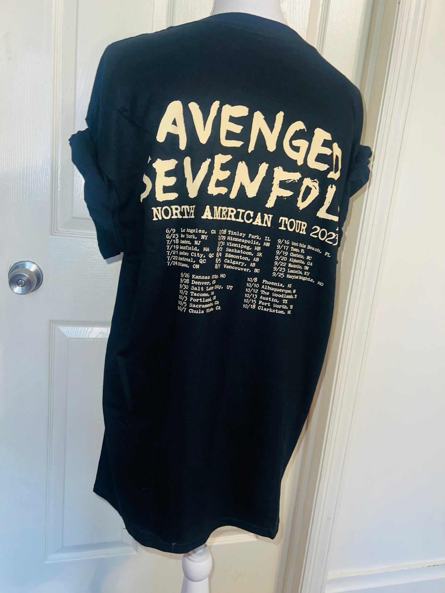 Avenged Sevenfold Double Sided Oversized Distressed Tee