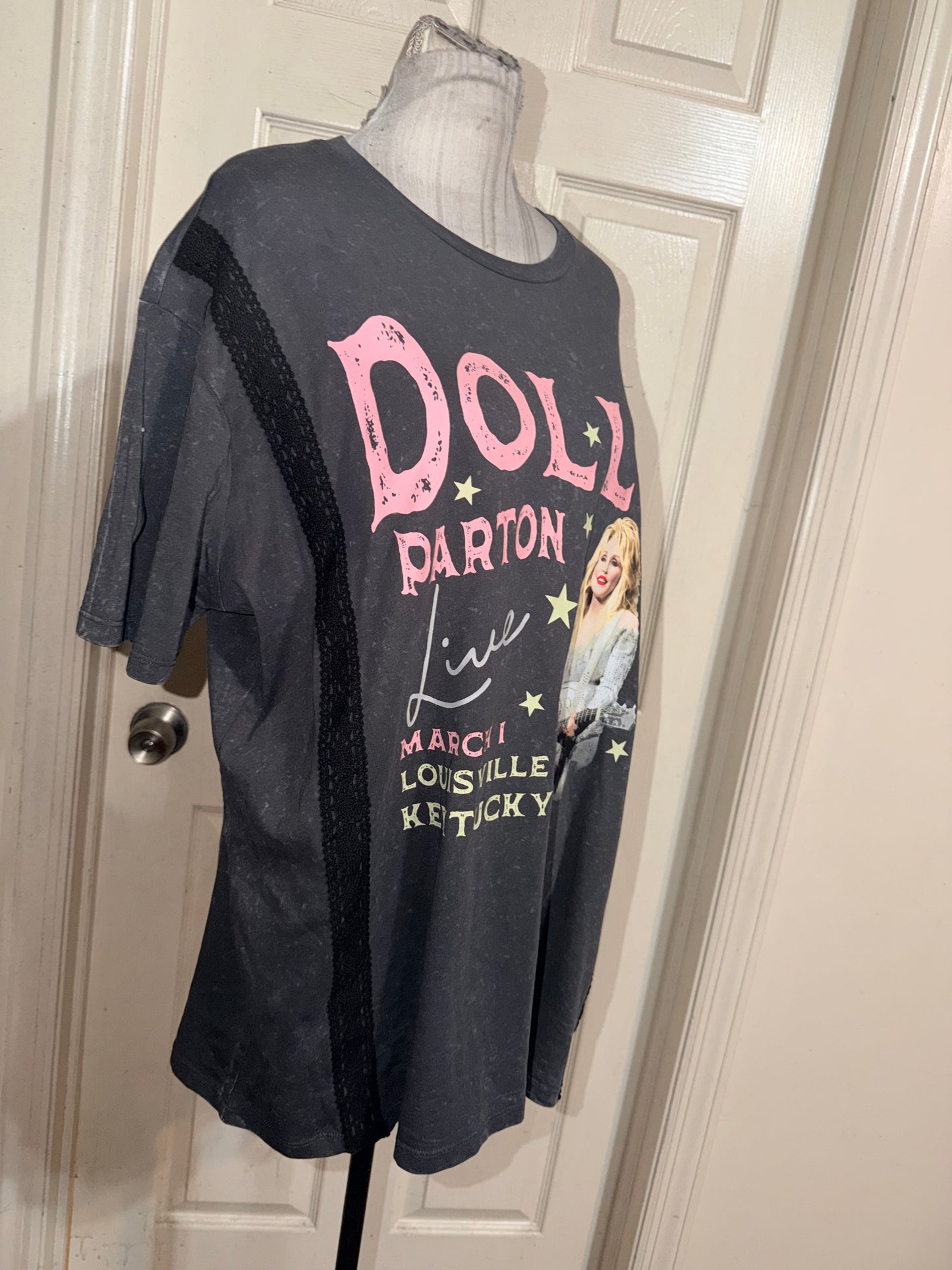 Dolly Parton Double Sided Oversized Distressed Tee