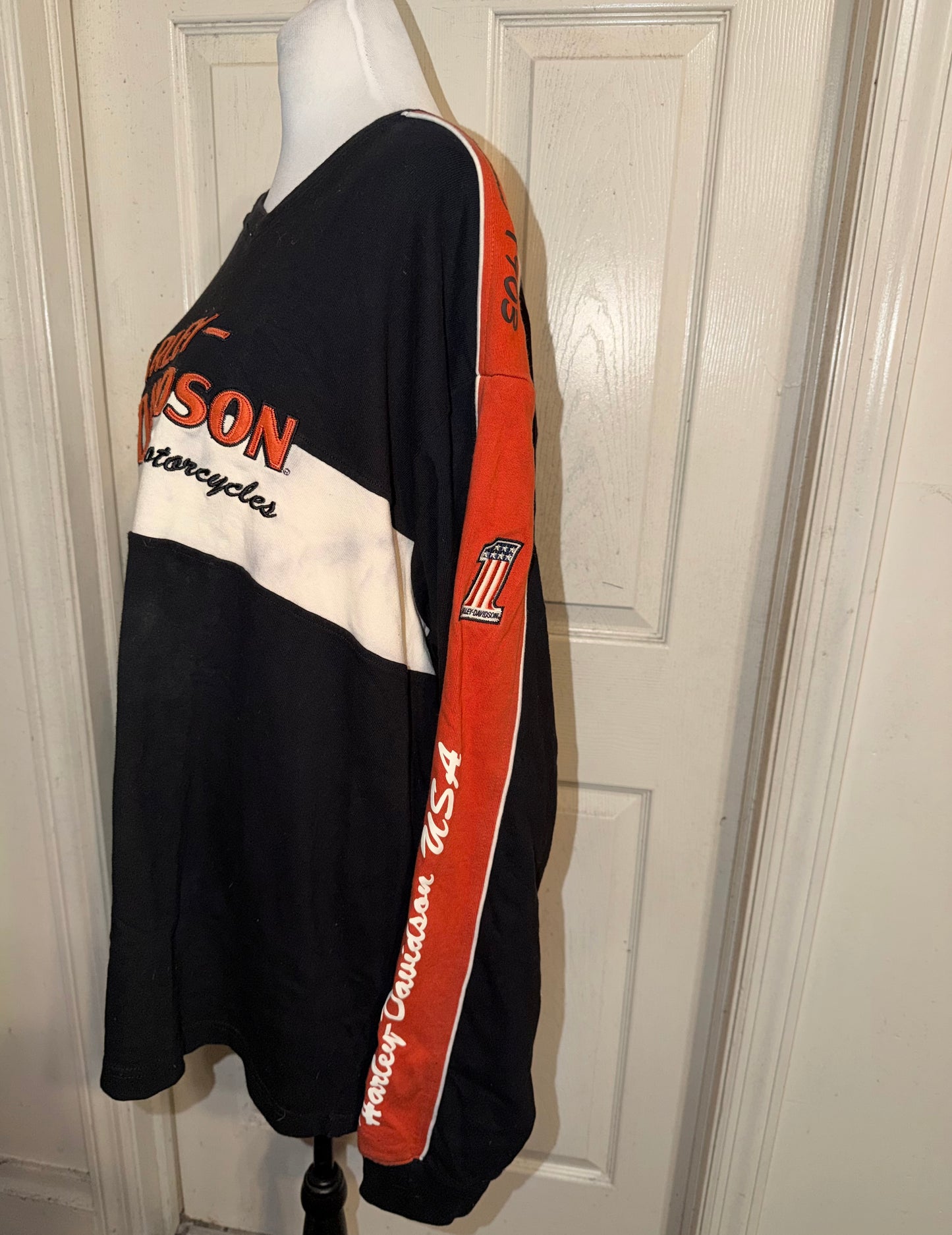 Harley Davidson Double Sided Oversized Distressed Vintage Jersey Sweatshirt