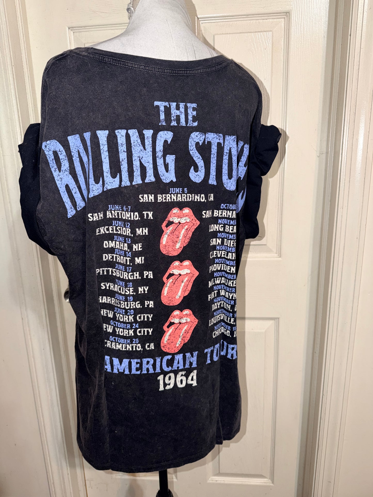 The Rolling Stones Double Sided Oversized Distressed Tee