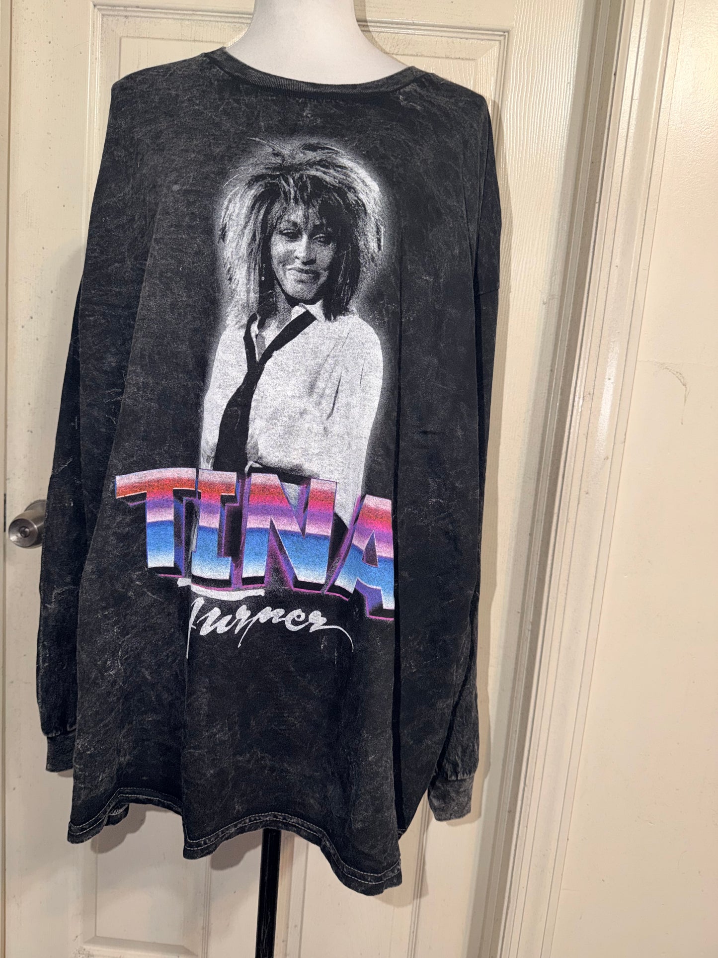 Tina Turner Oversized Distressed Long Sleeve Tee