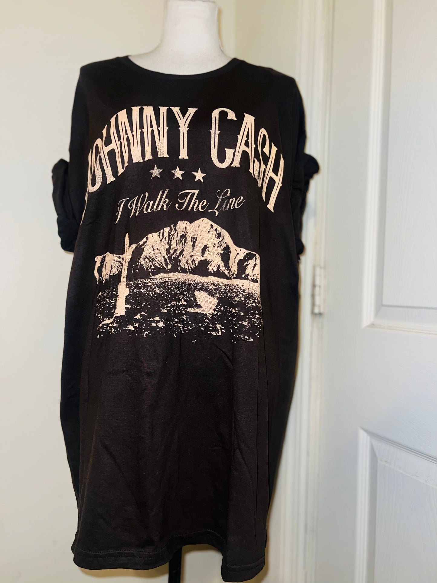 Johnny Cash Oversized Distressed Tee