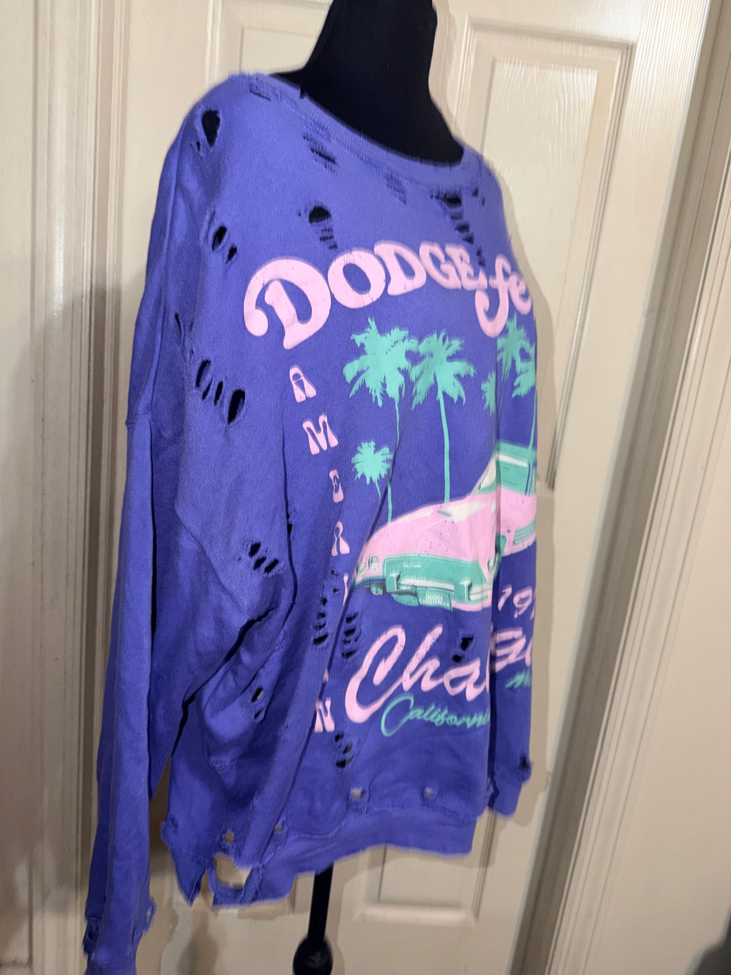 Dodge Challenger Oversize Distressed Sweatshirt