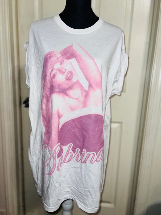 Sabrina Carpenter Oversized Distressed Tee