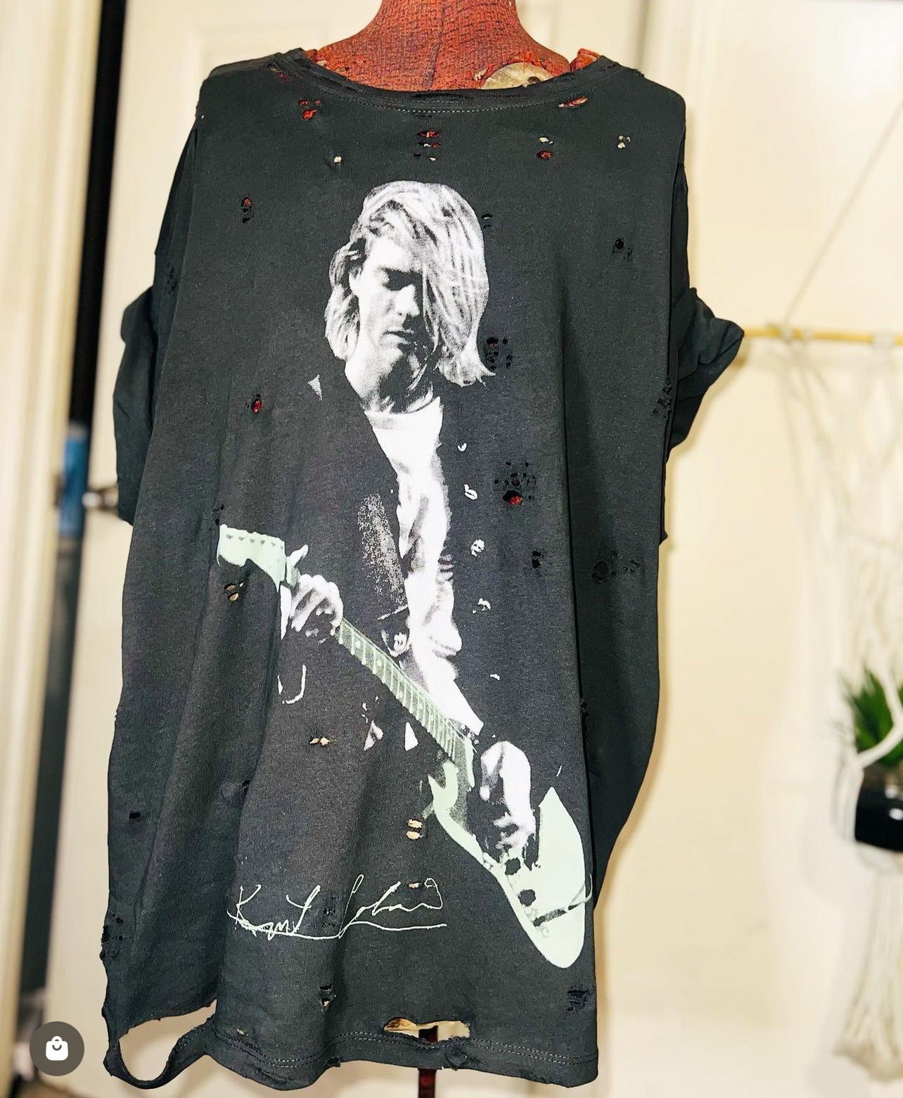 Kurt Cobain Oversized Distressed Tee