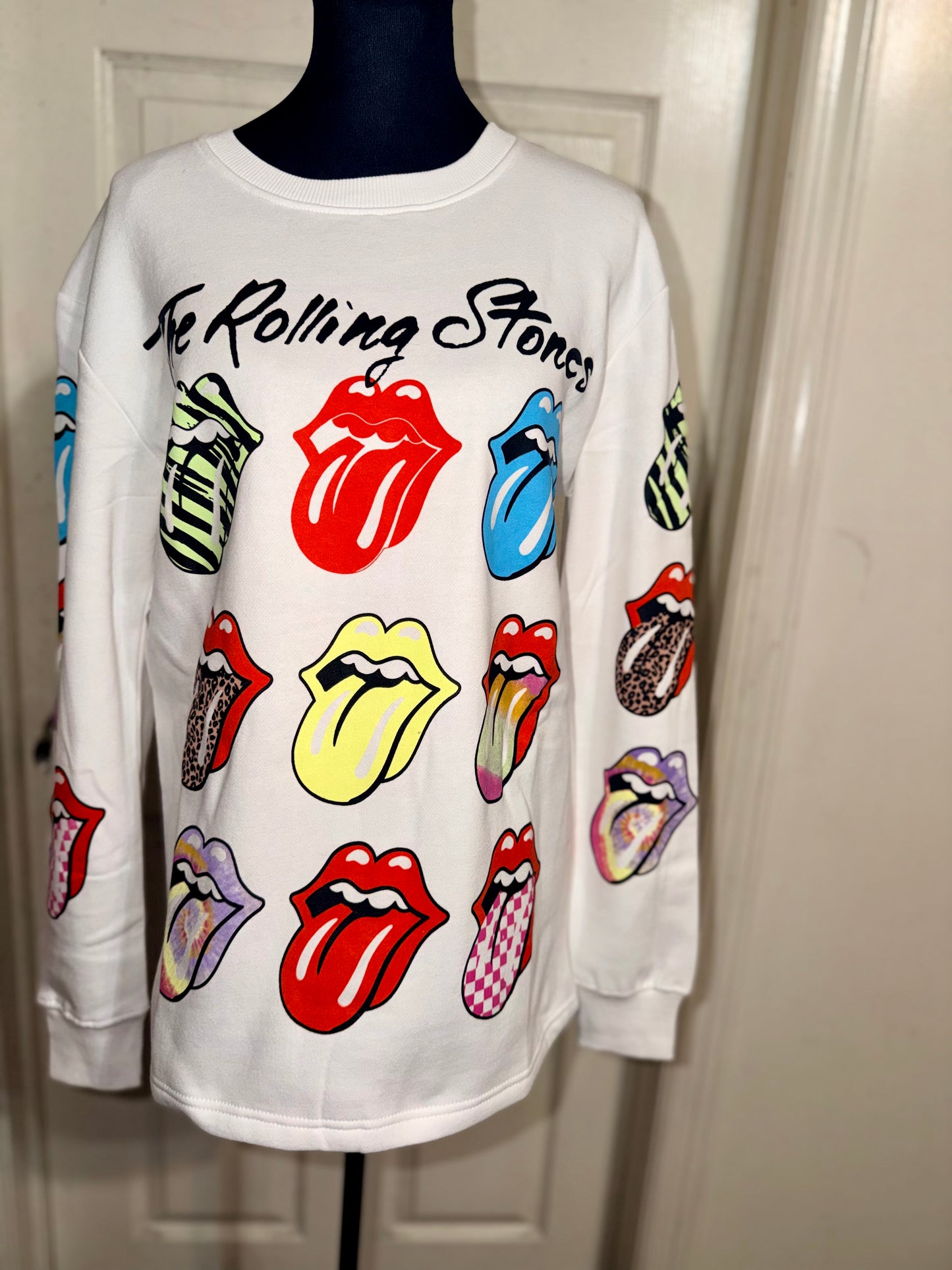 The Rolling Stones Oversized Distressed Sweatshirt