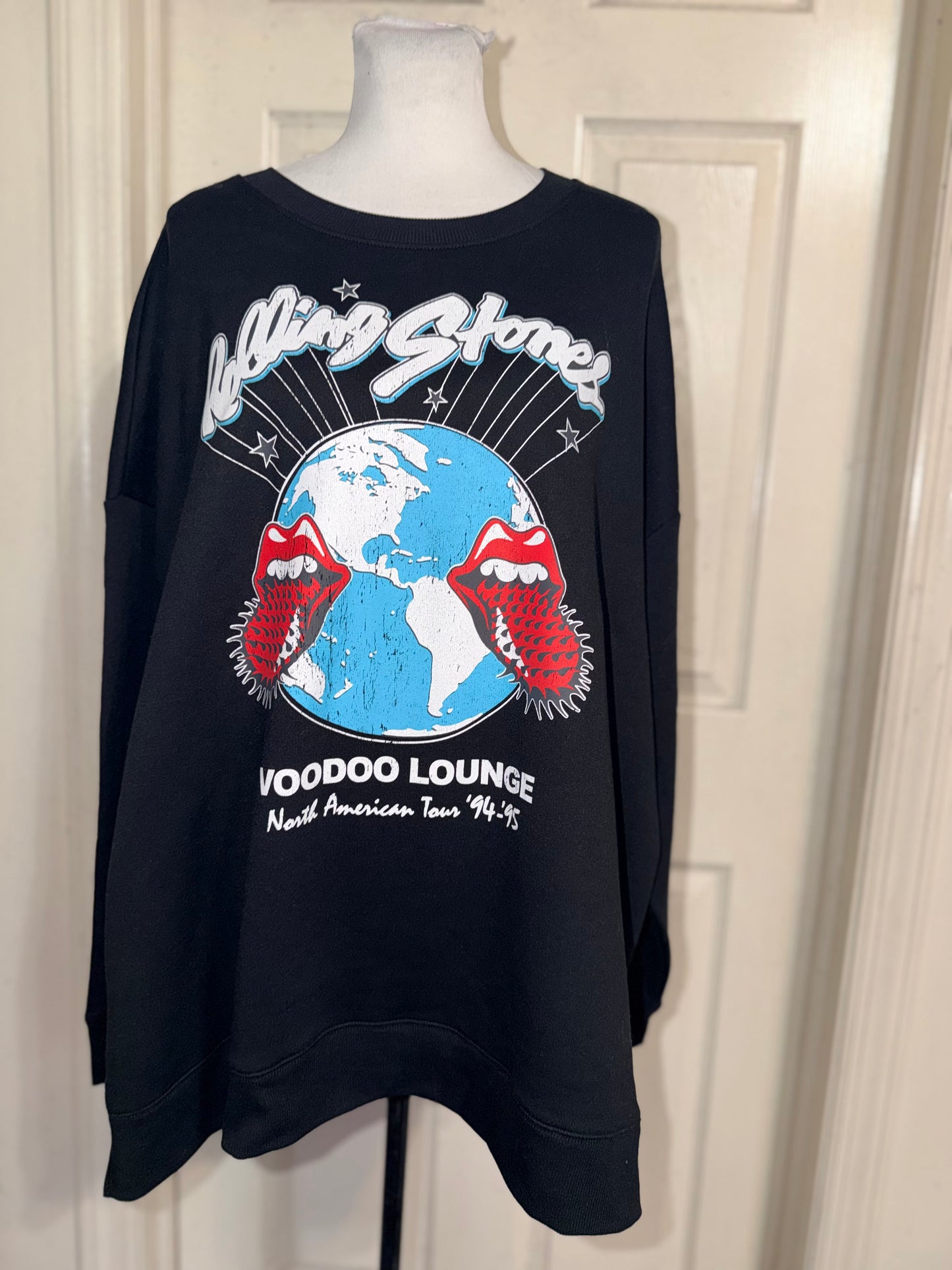 The Rolling Stones Double Sided Oversized Distressed Sweatshirt