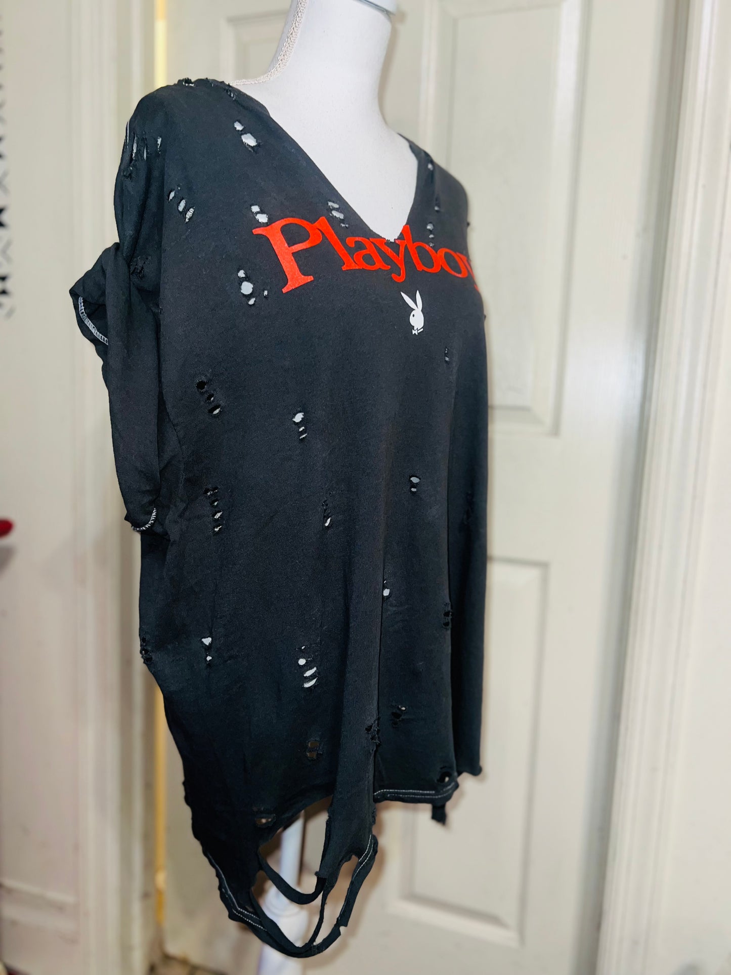 Playboy Double Sided Oversized Distressed Tee