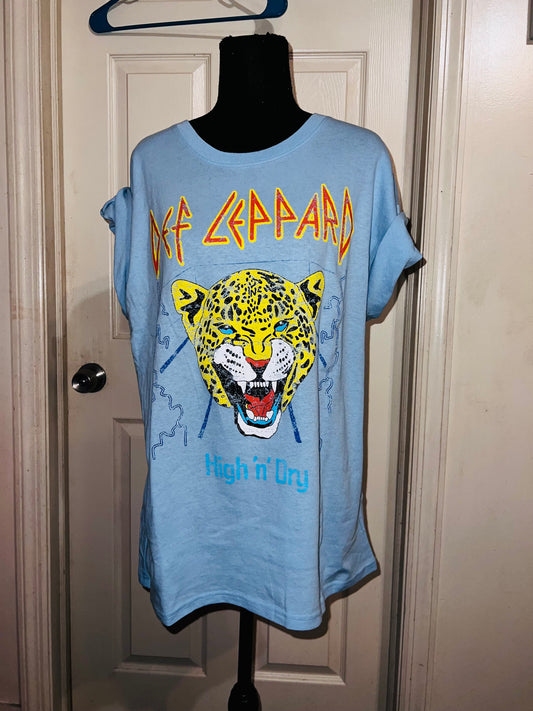 Def Leppard Oversized Distressed Tee