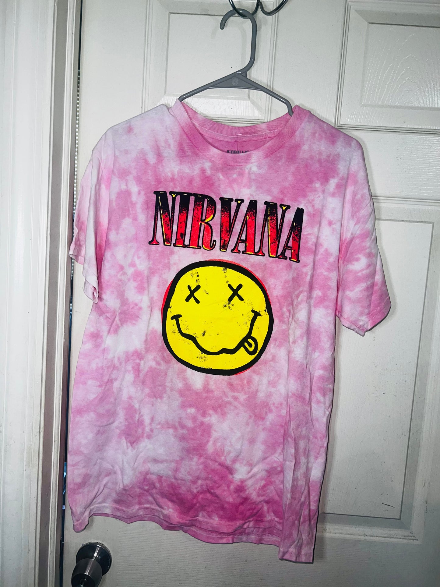 Nirvana Tie Dye Oversized Distressed Tee