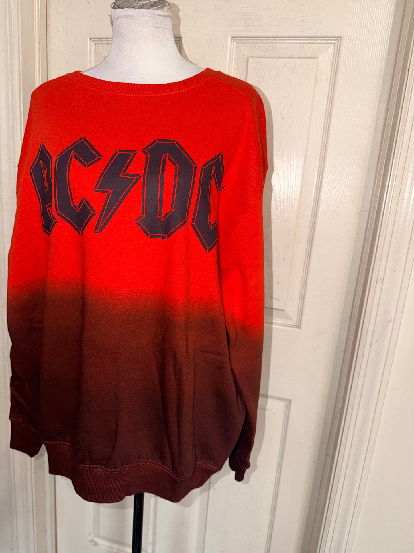 AC/DC Oversized Distressed Sweatshirt