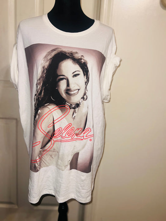 Selena Double Sided Oversized Distressed Tee