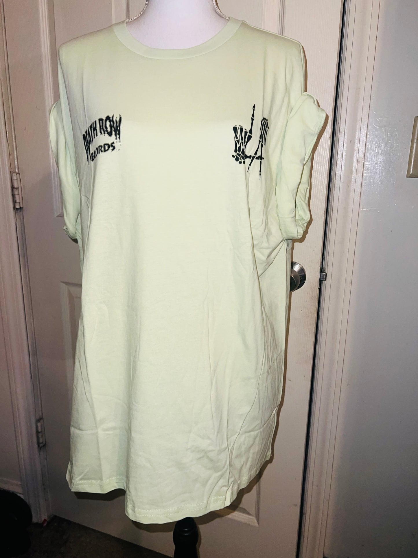 Death Row Records Double Sided Oversized Distressed Tee