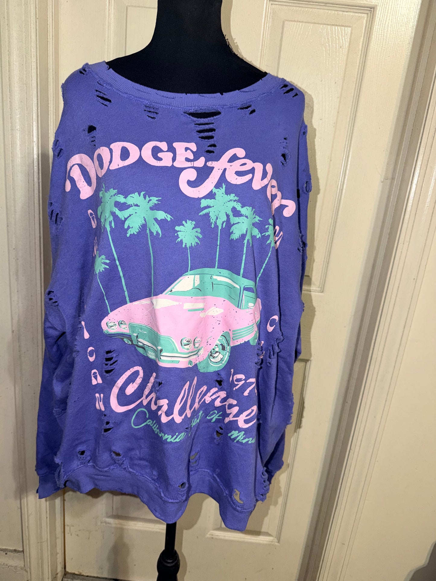 Dodge Challenger Oversize Distressed Sweatshirt