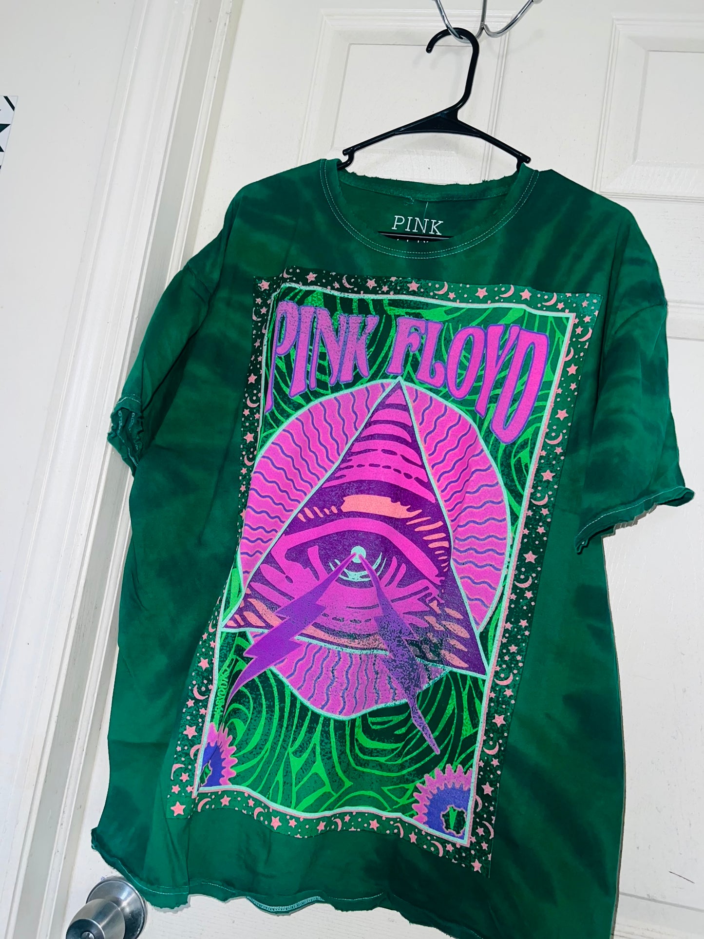 Pink Floyd Tie Dye Oversized Distressed Tee