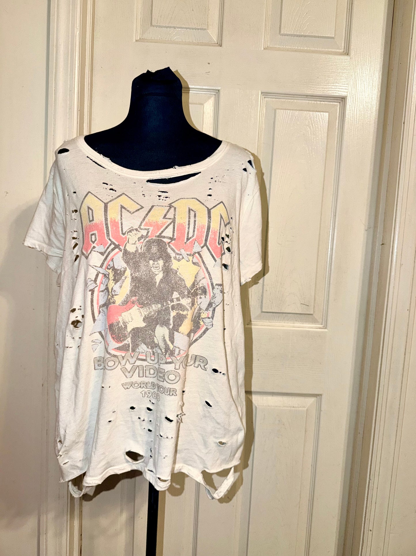 AC/DC Oversized Distressed Tee (as is)