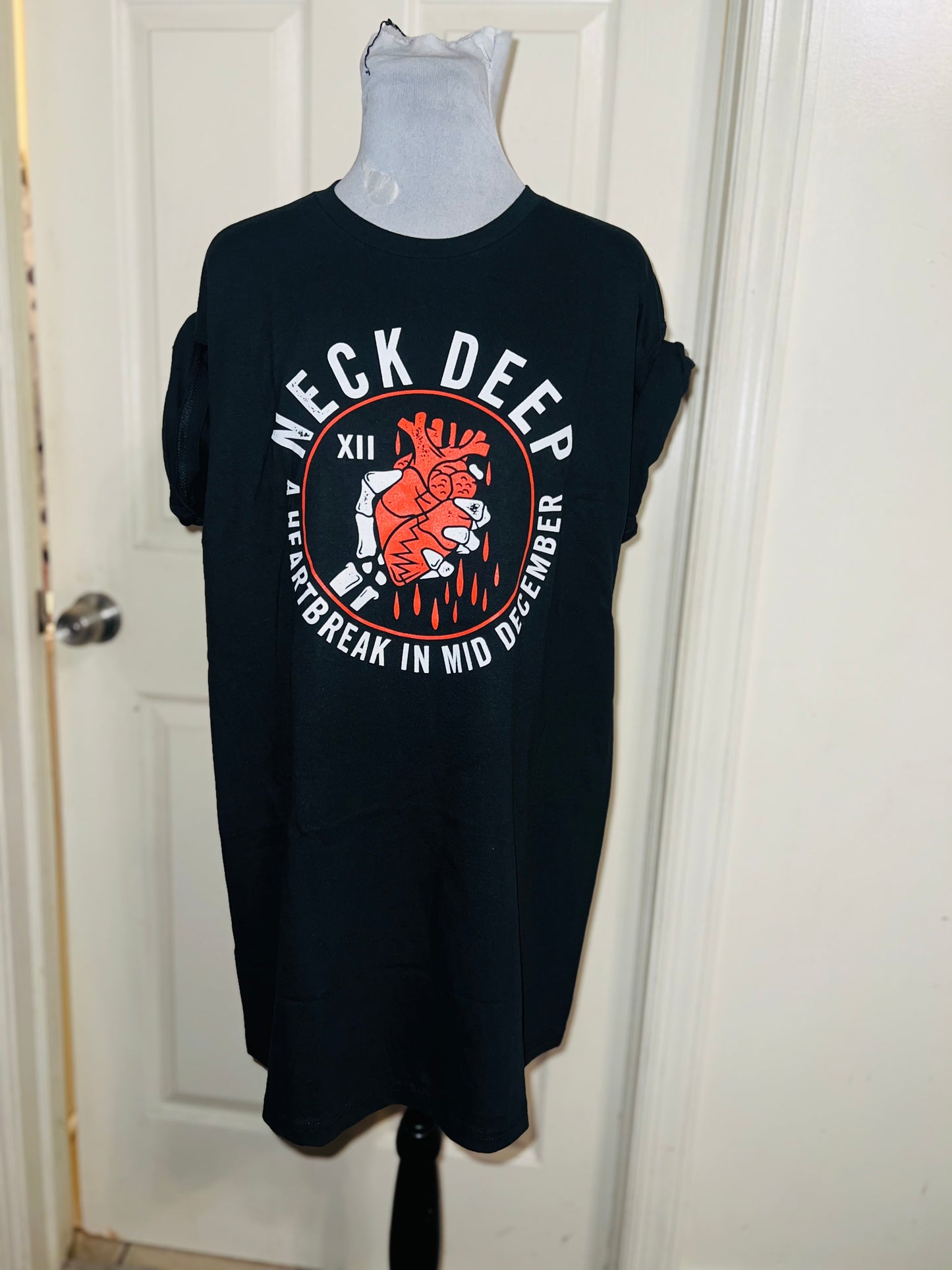 Neck Deep Oversized Distressed Tee