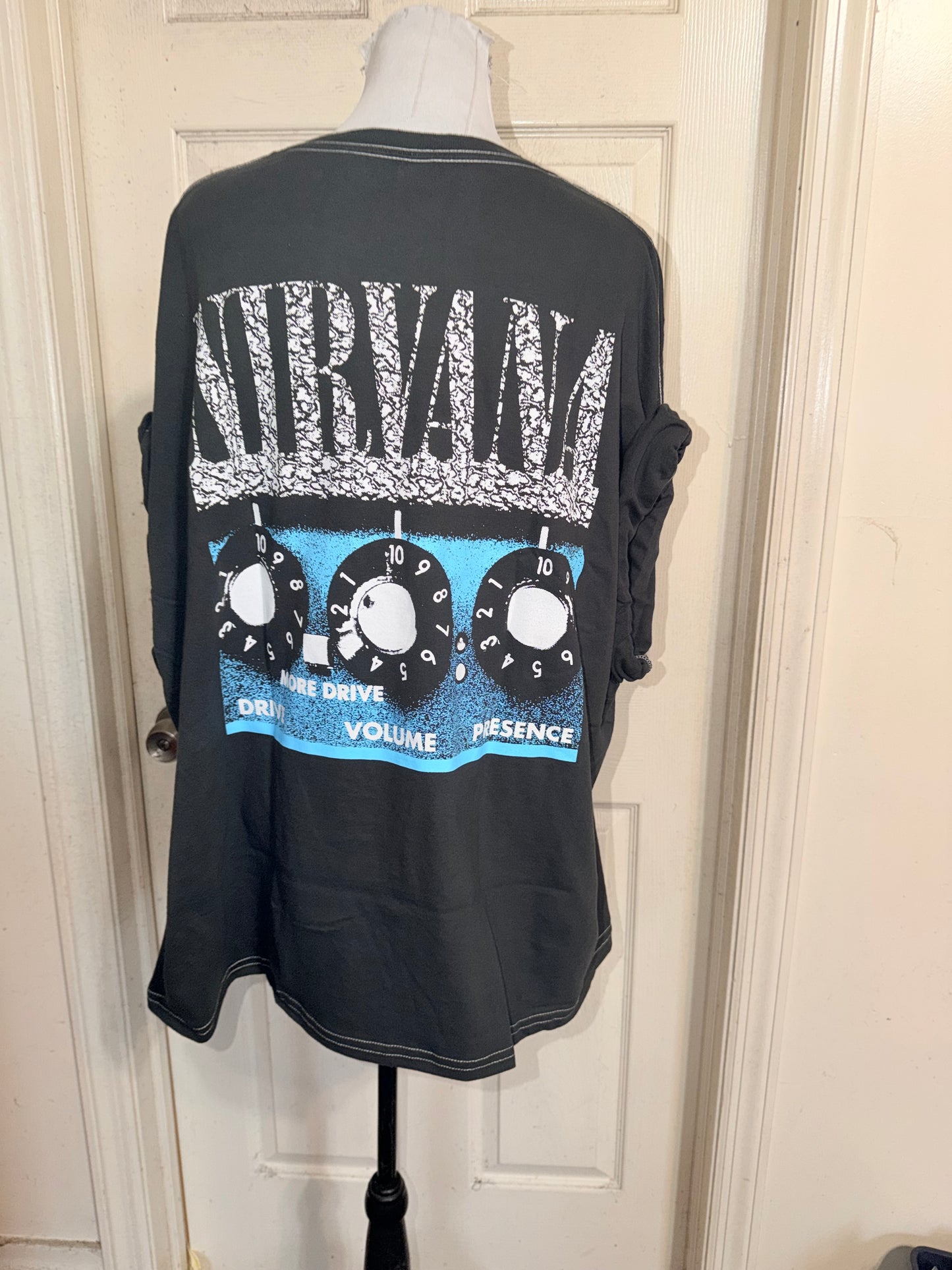 Nirvana Double Sided Oversized Distressed Tee