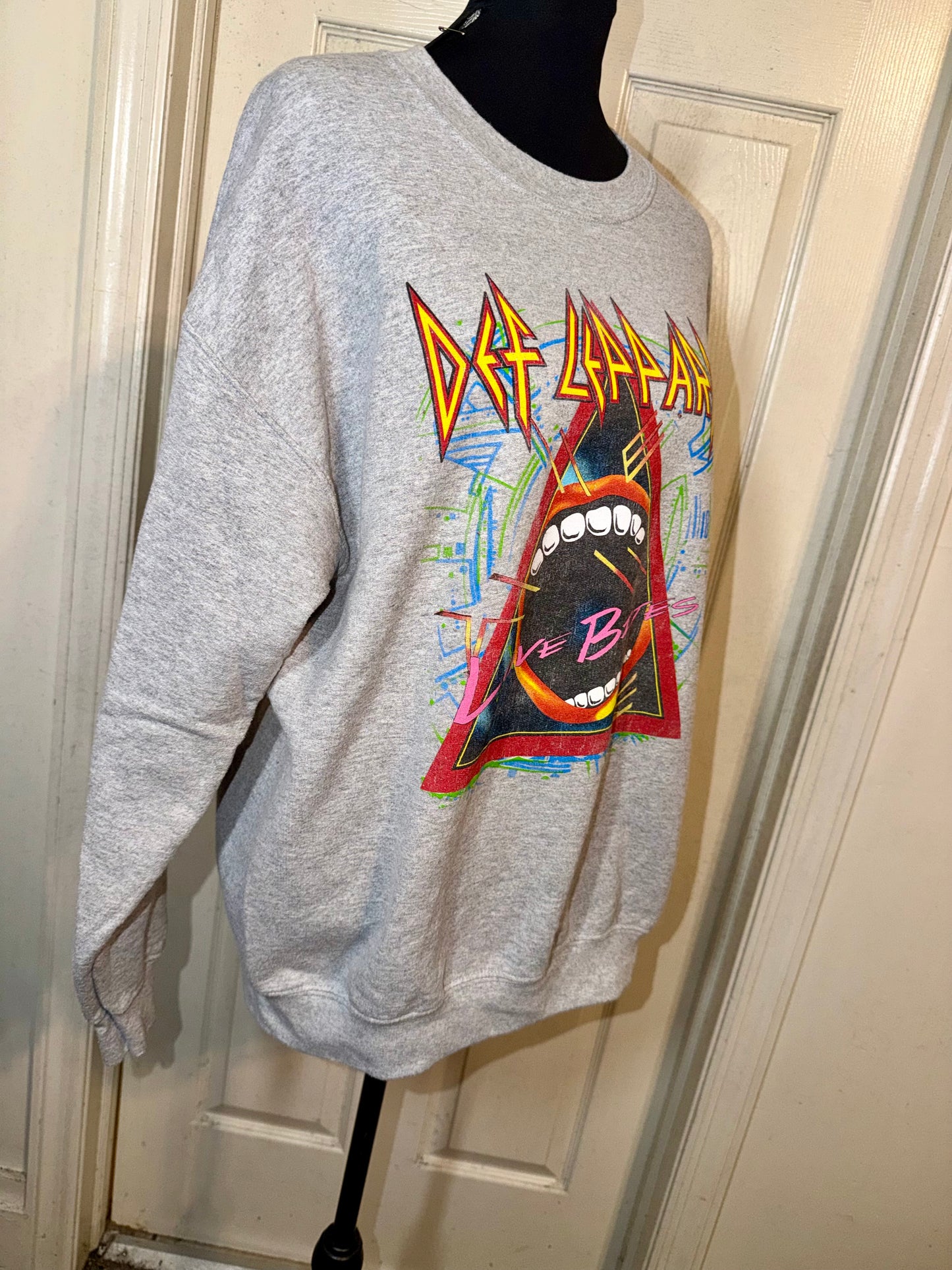 Def Leppard Oversized Distressed Sweatshirt