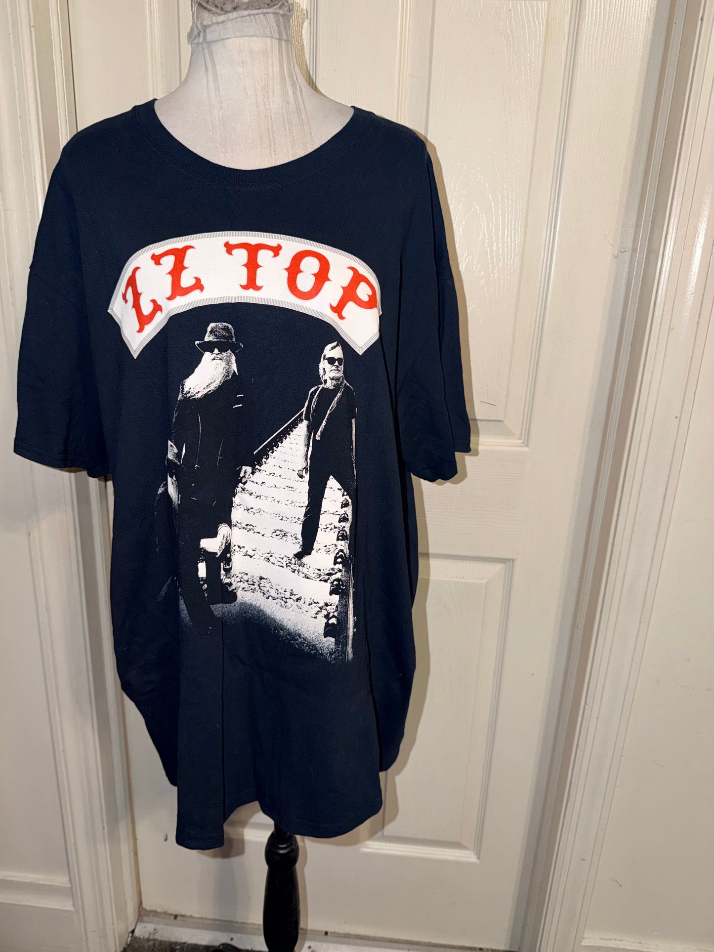 ZZ Top Double Sided Oversized Distressed Tee