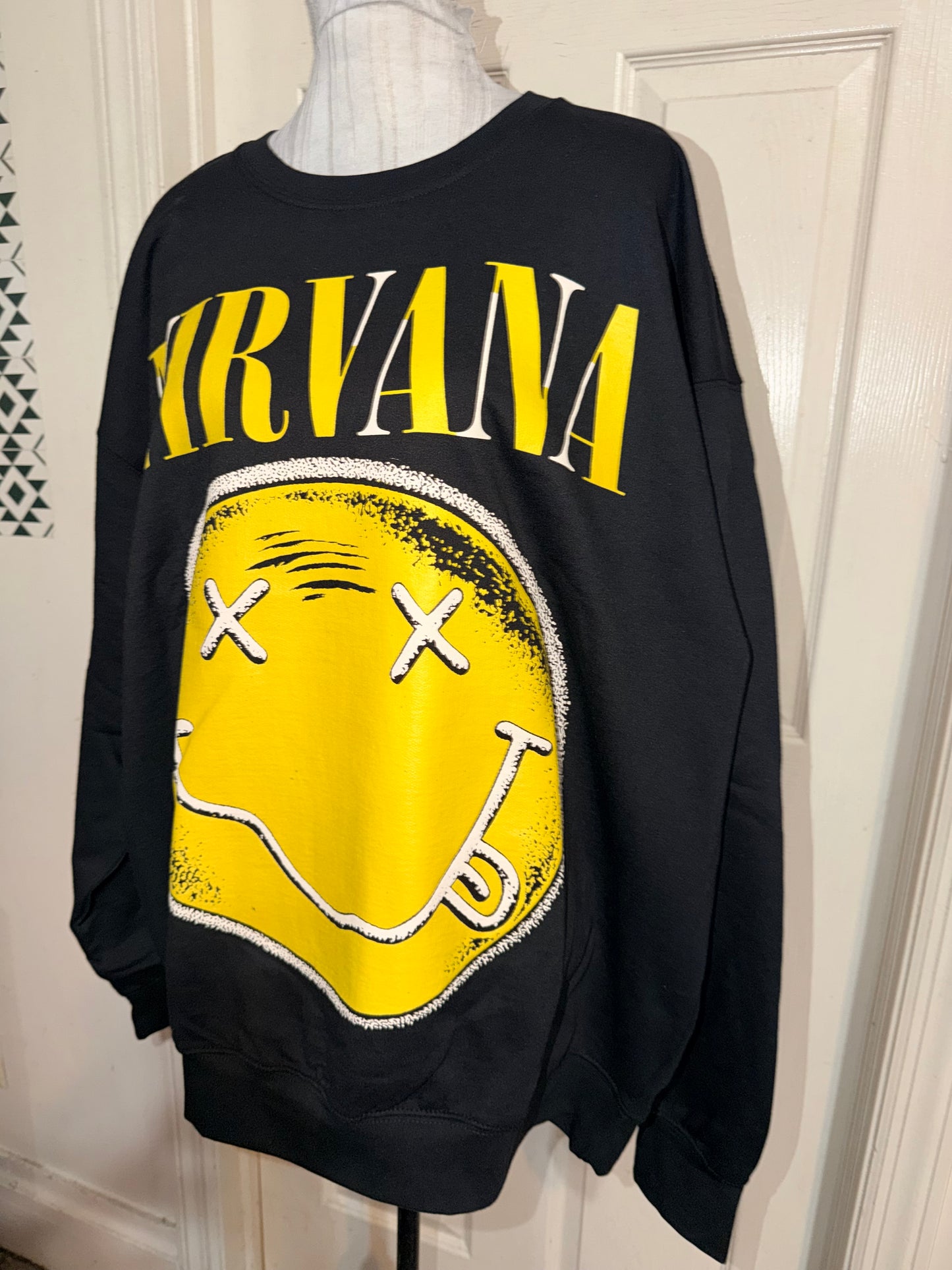Nirvana Oversized Distressed Sweatshirt