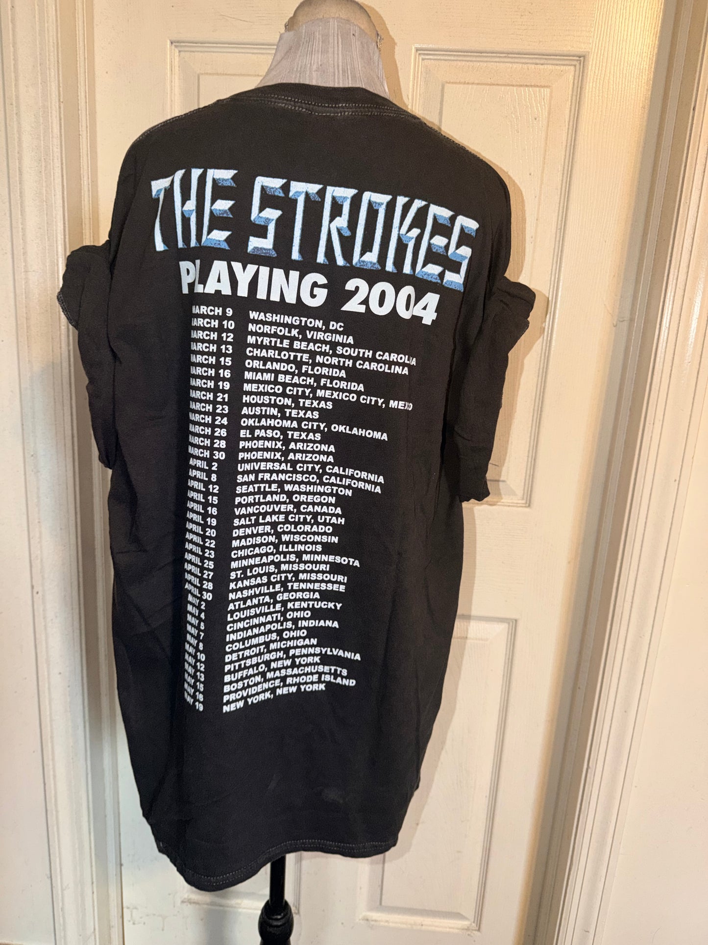 The Strokes Double Sided Oversized Distressed Tee