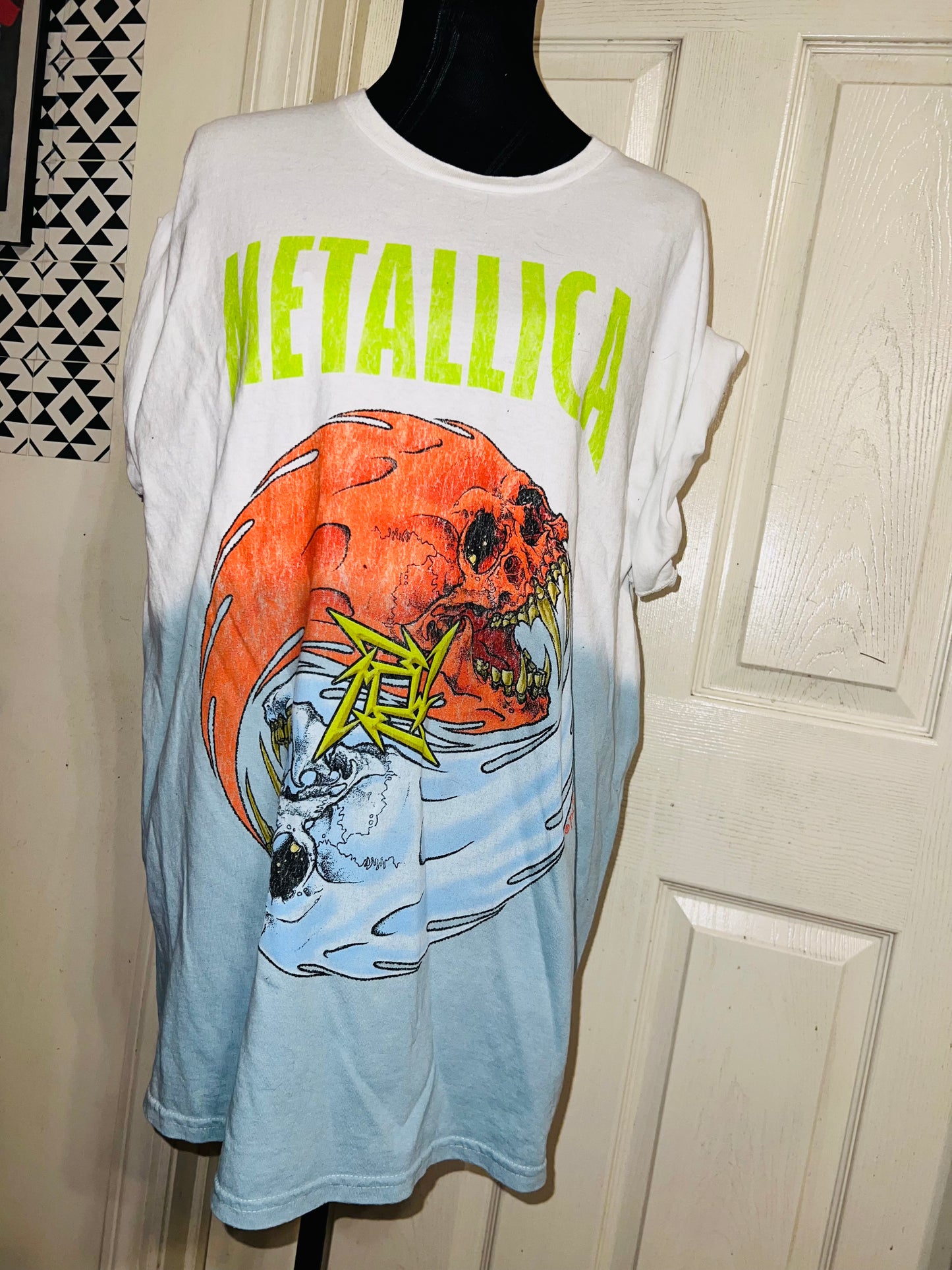 Metallica Tie Die Oversized Distressed Tee